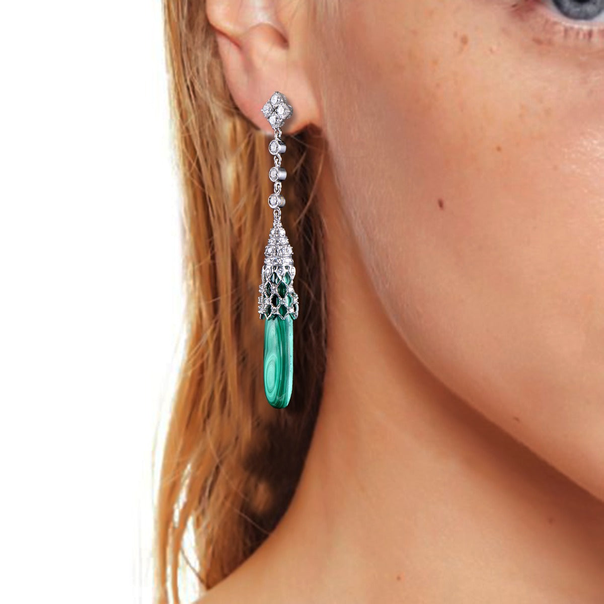 Oceanic Drop Diamond Earrings