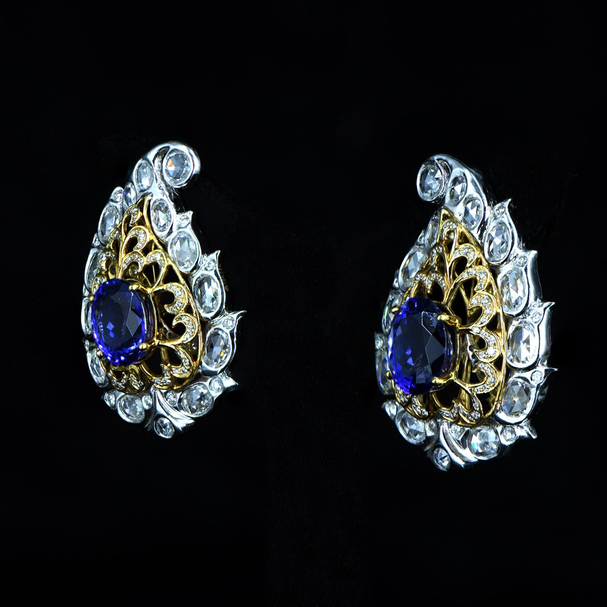 Princess Peacock Diamond Earrings