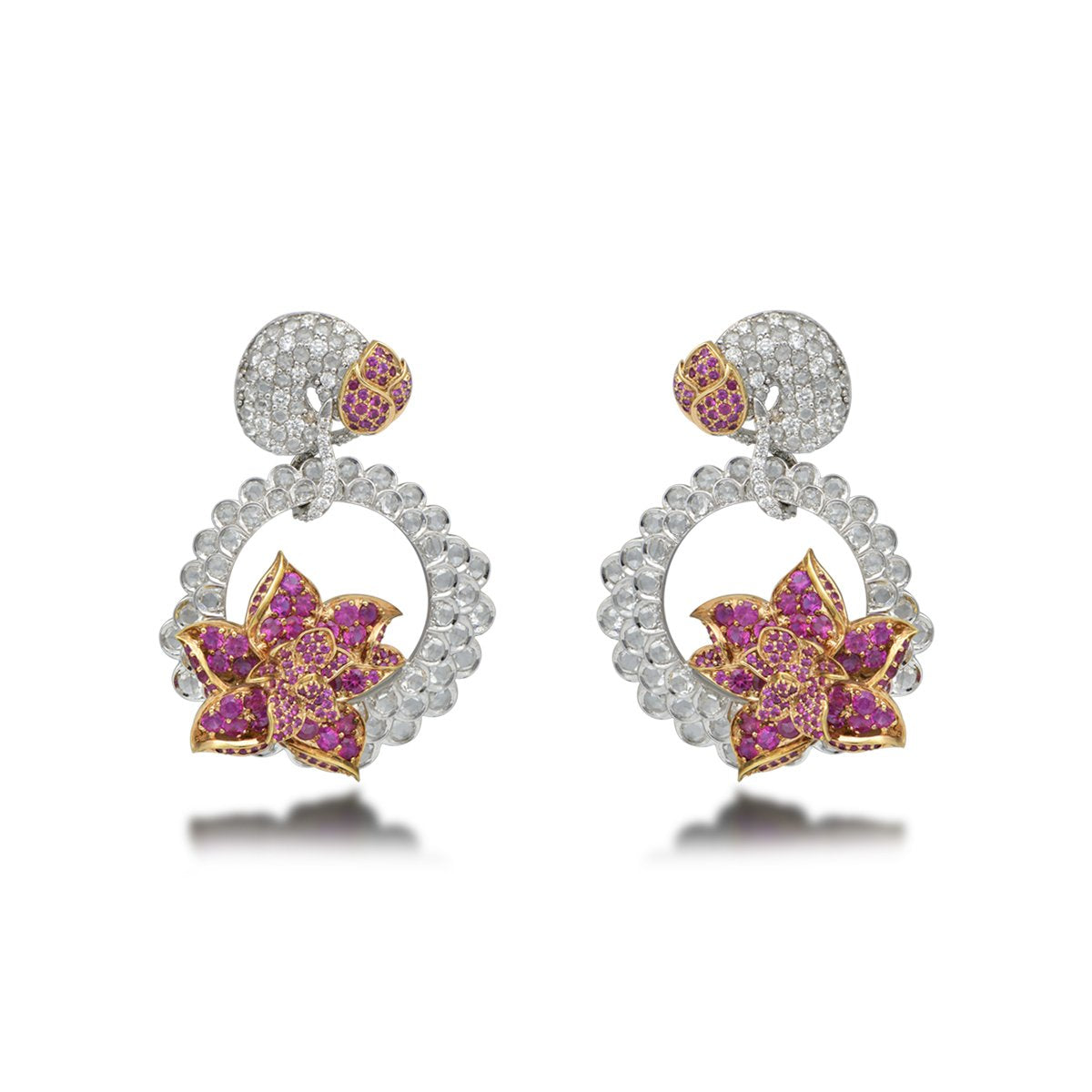 Floral Motif Diamond Earrings