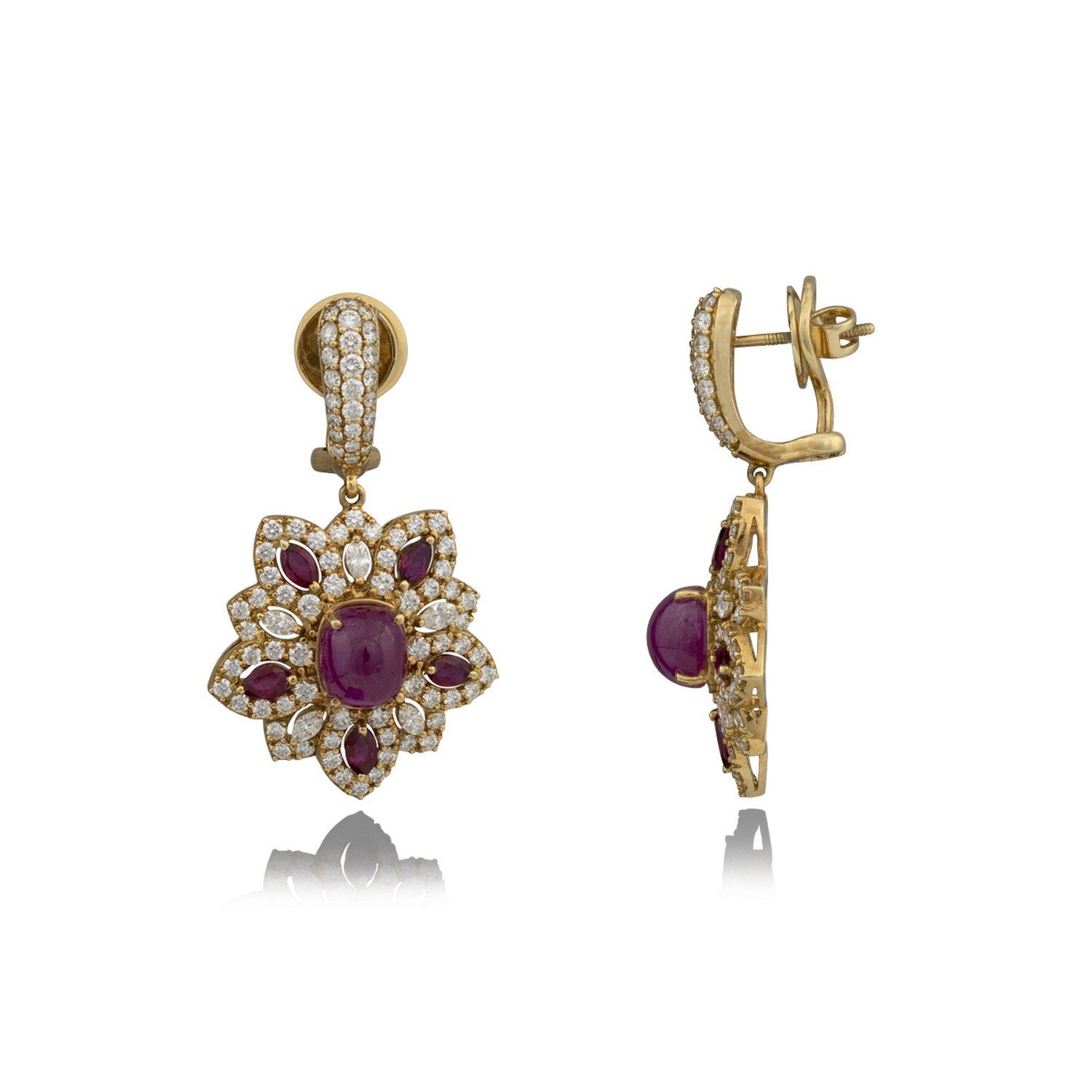 Maroon Bluet Diamond Earrings