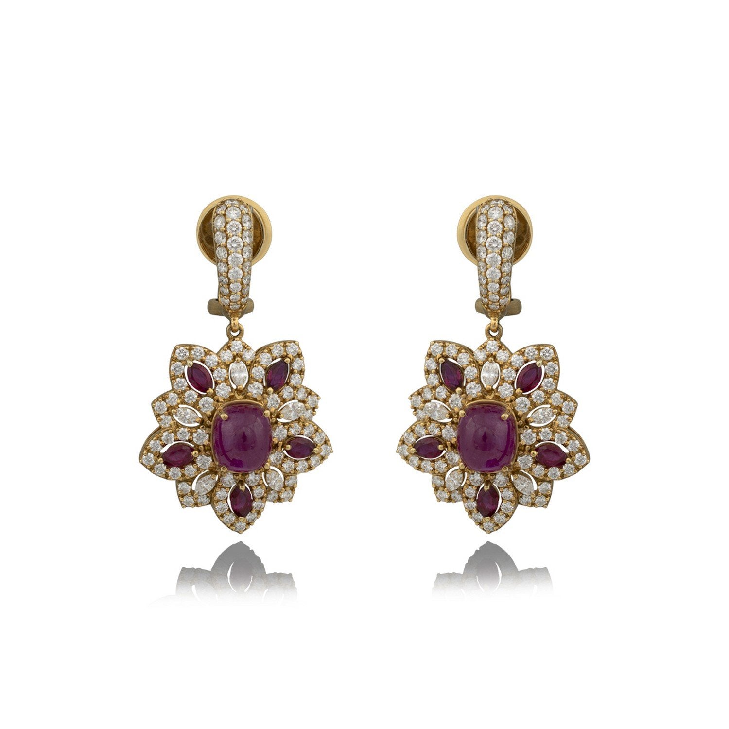 Maroon Bluet Diamond Earrings