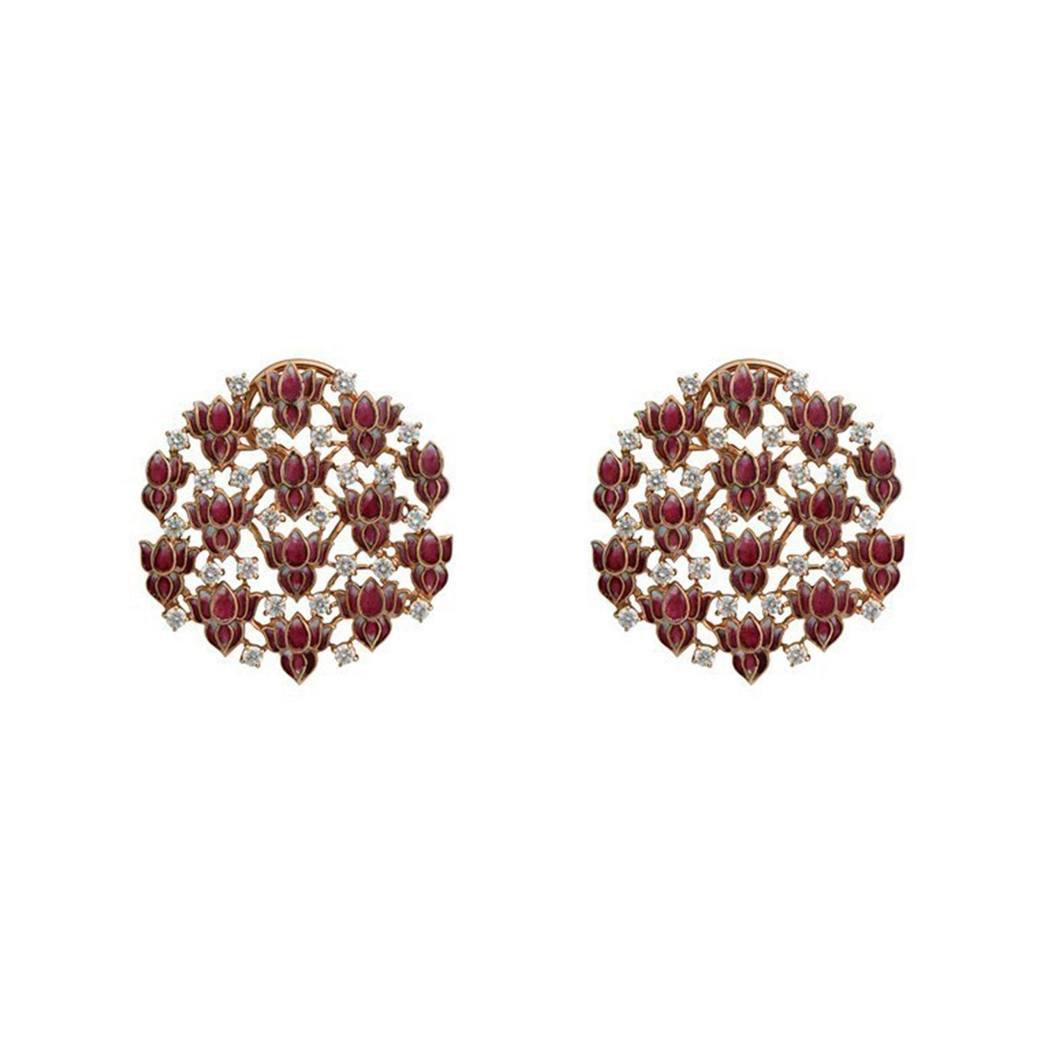 Lotus Blossom Diamond Earrings
