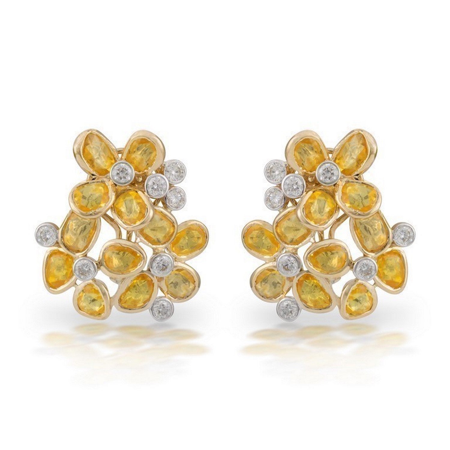 Floral Sapphire Diamond Earrings