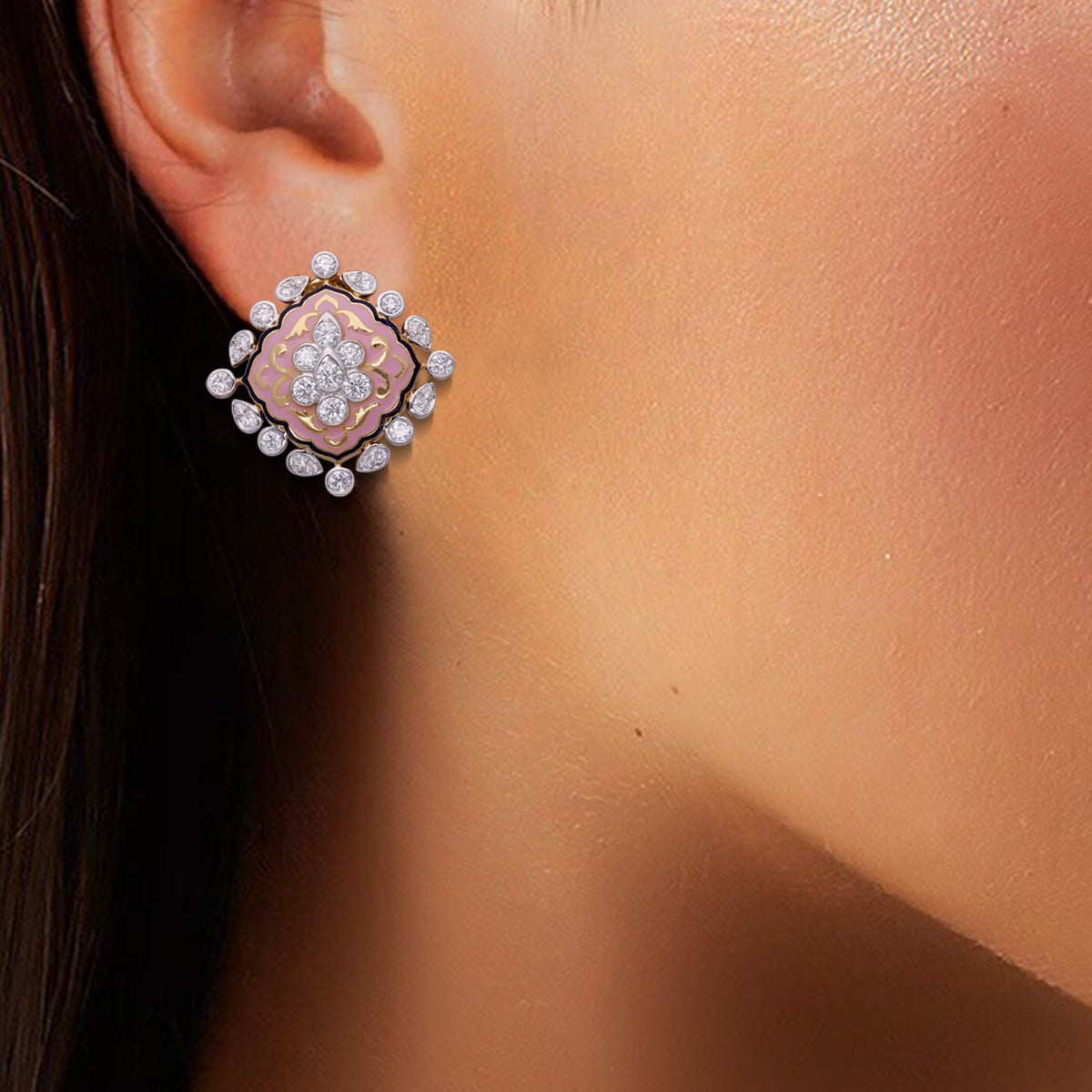 Vintage Scarlet Diamond Earrings