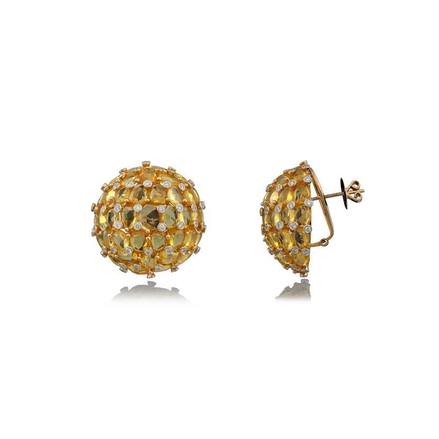 Yellow Sapphire Diamond Earrings