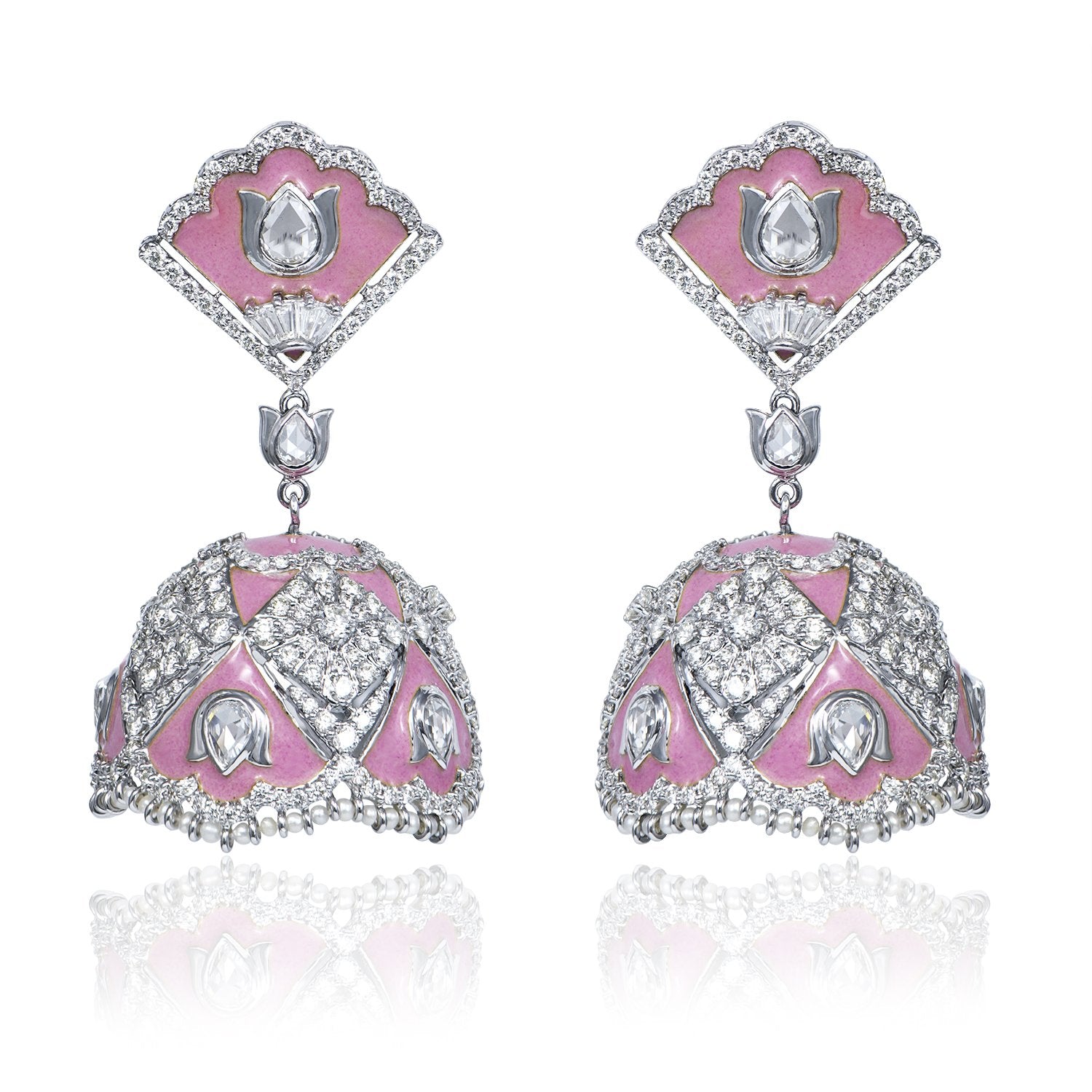 Intricate Tulip Diamond Jhumka