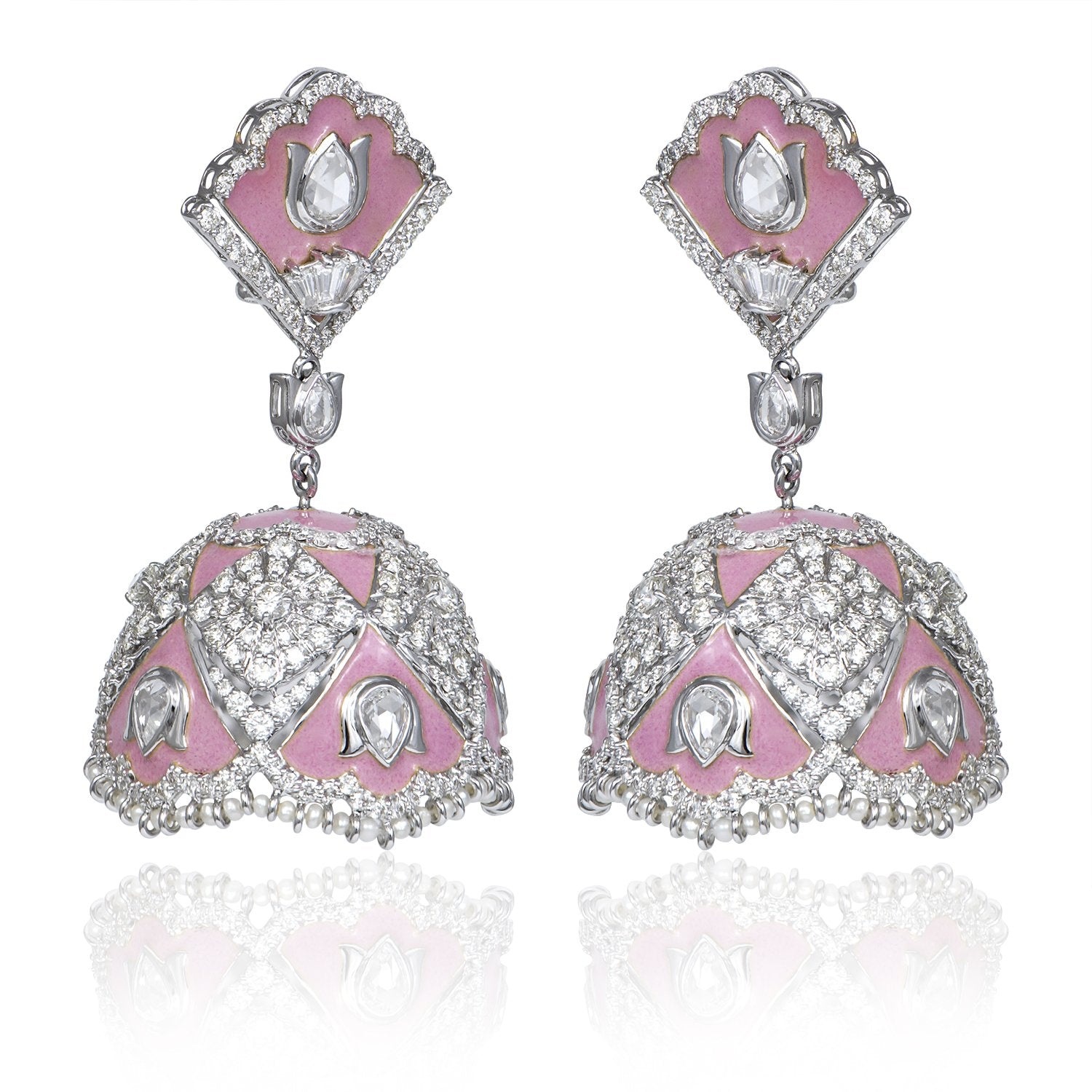 Intricate Tulip Diamond Jhumka