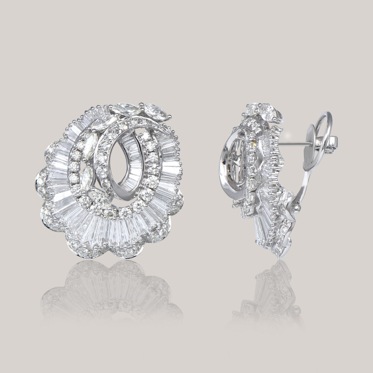 Overlay Cluster Diamond Earrings