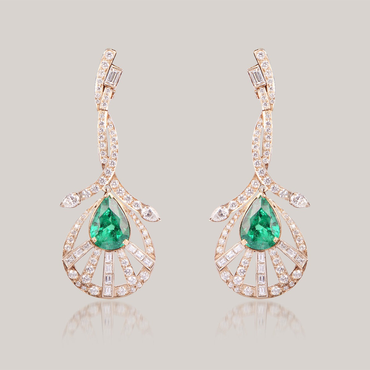 Creeper Green Diamond Danglers