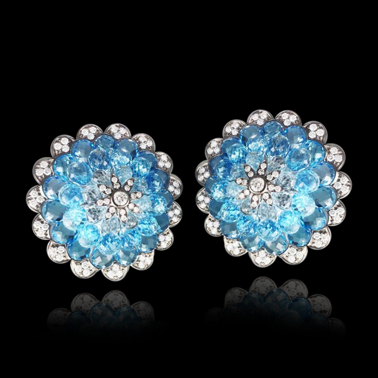Circular Stud Diamond Earrings