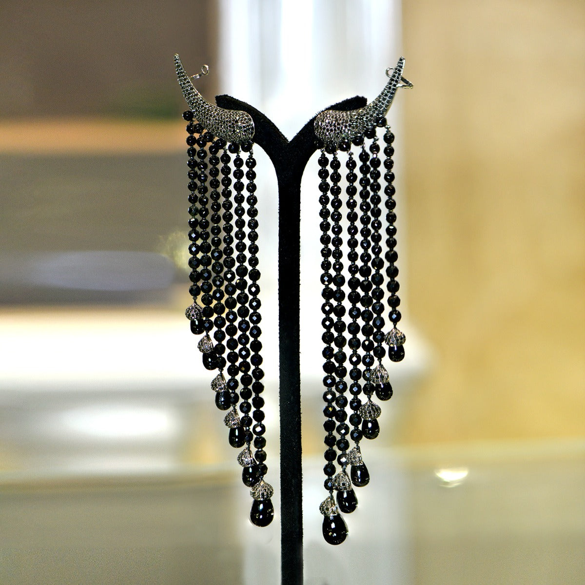 Black Dazzling Diamond Earrings