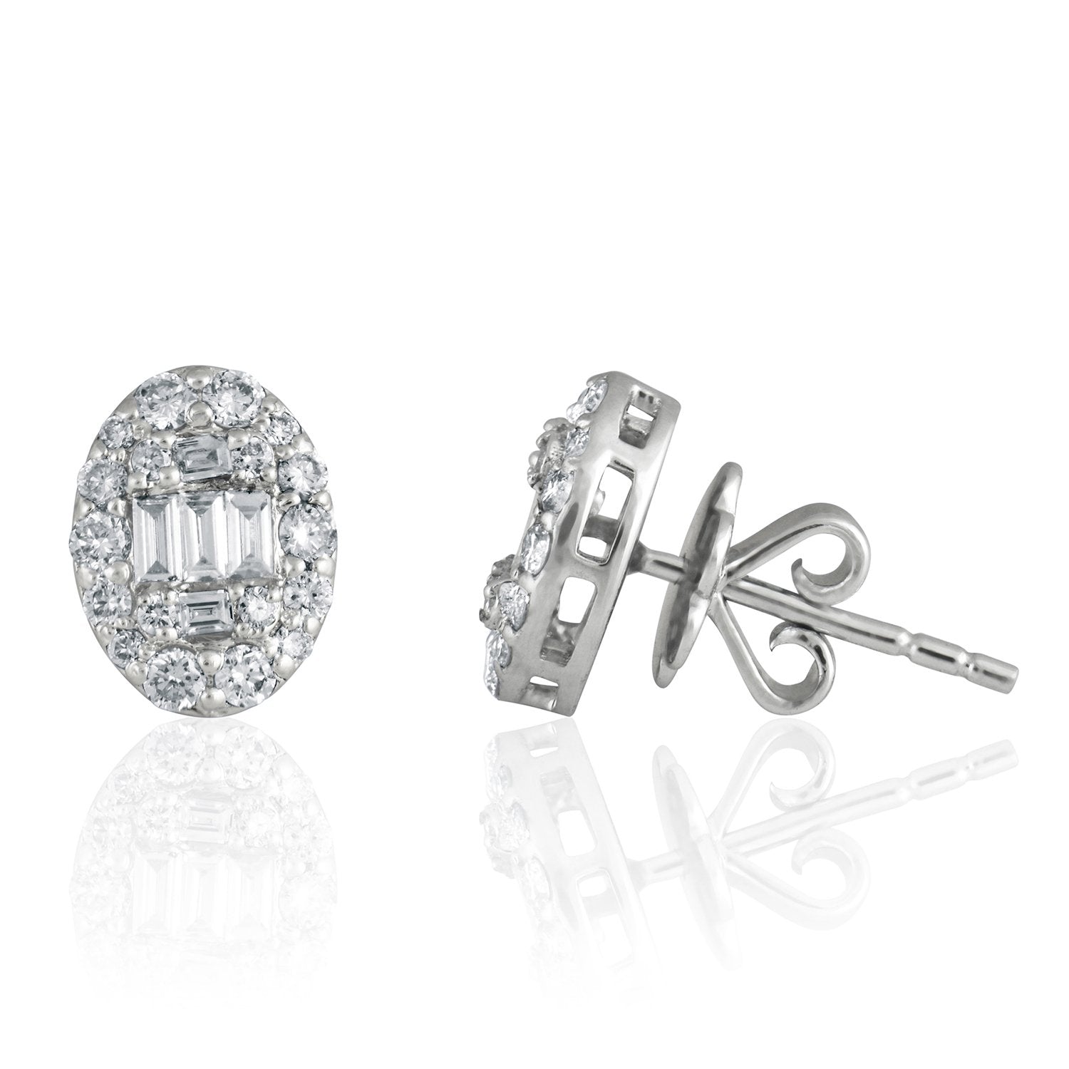 Oval Diamond Earrings