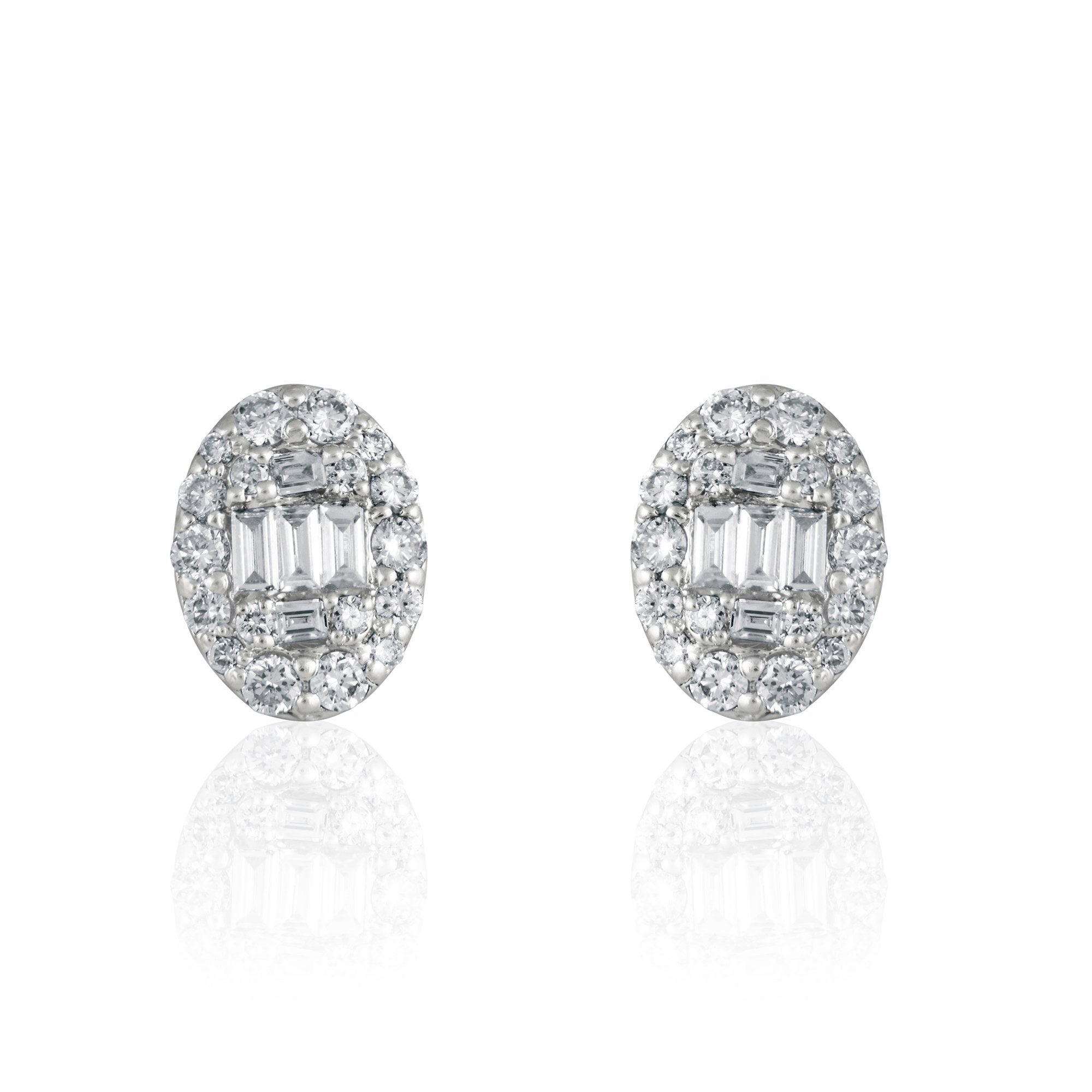 Oval Diamond Earrings