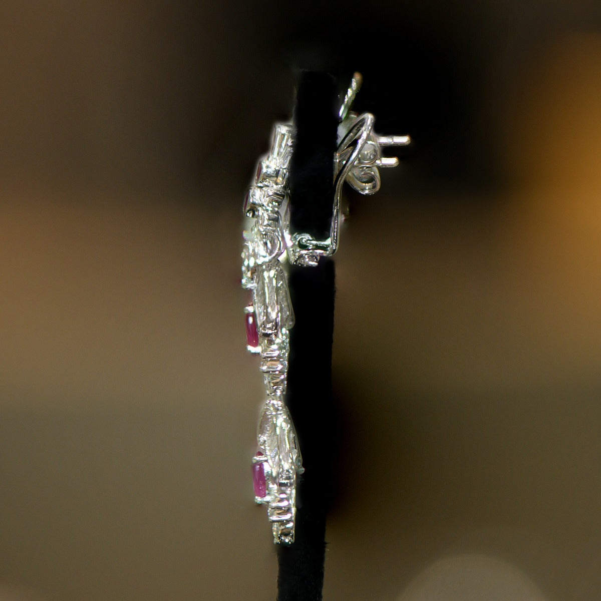 Popping Pink Diamond Earrings