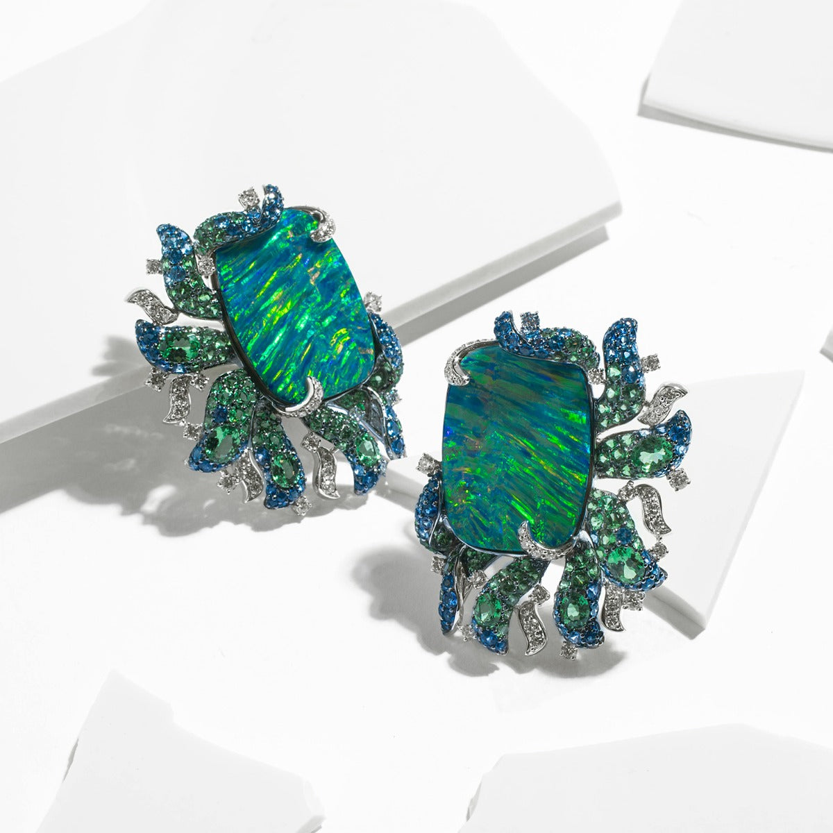 Sea Water Mural Diamond Earrings