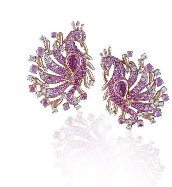 Poise Peacock Diamond Earrings