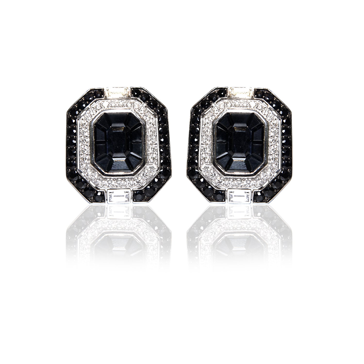 Black Sapphire Diamond Earrings