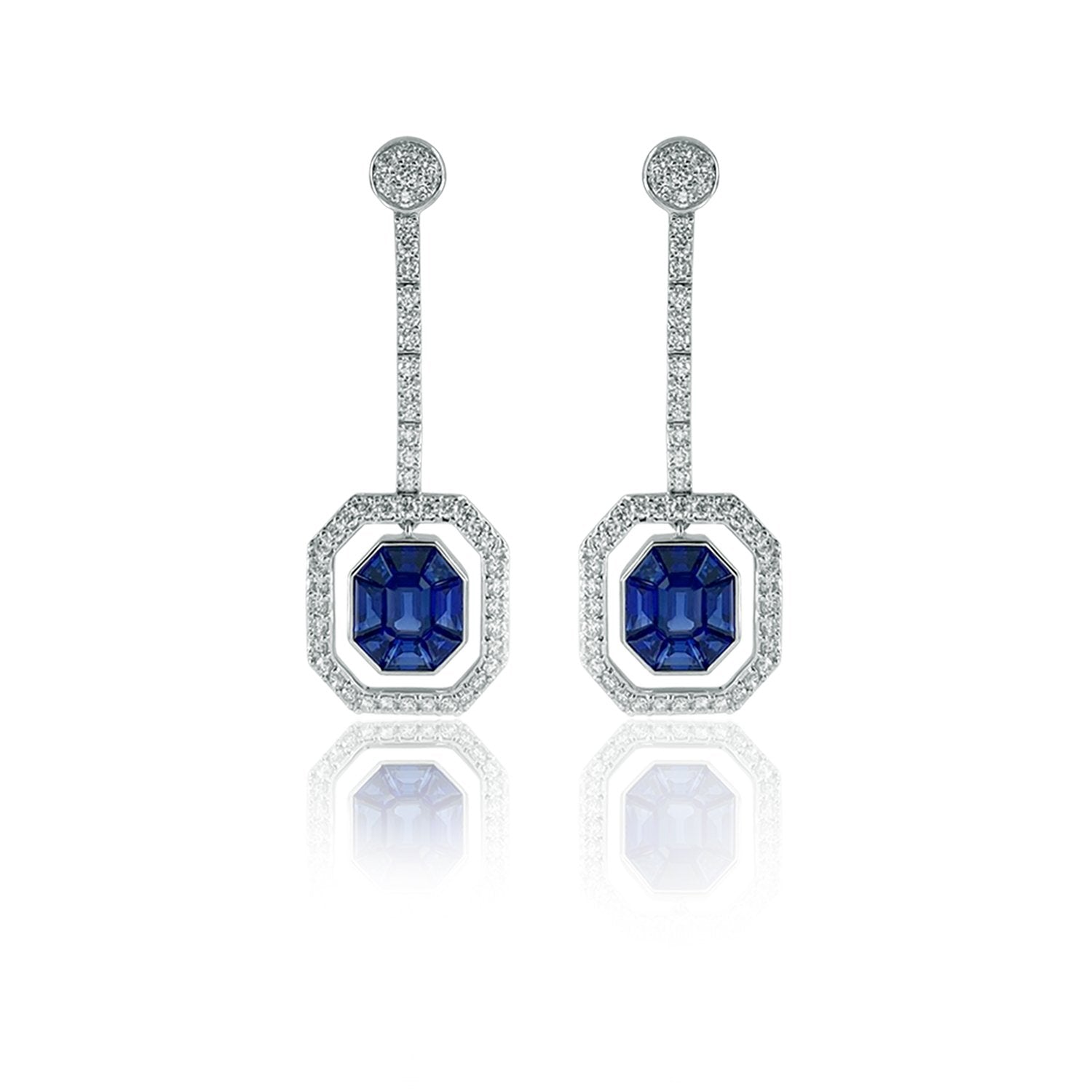Blue Sapphire Diamond Earrings