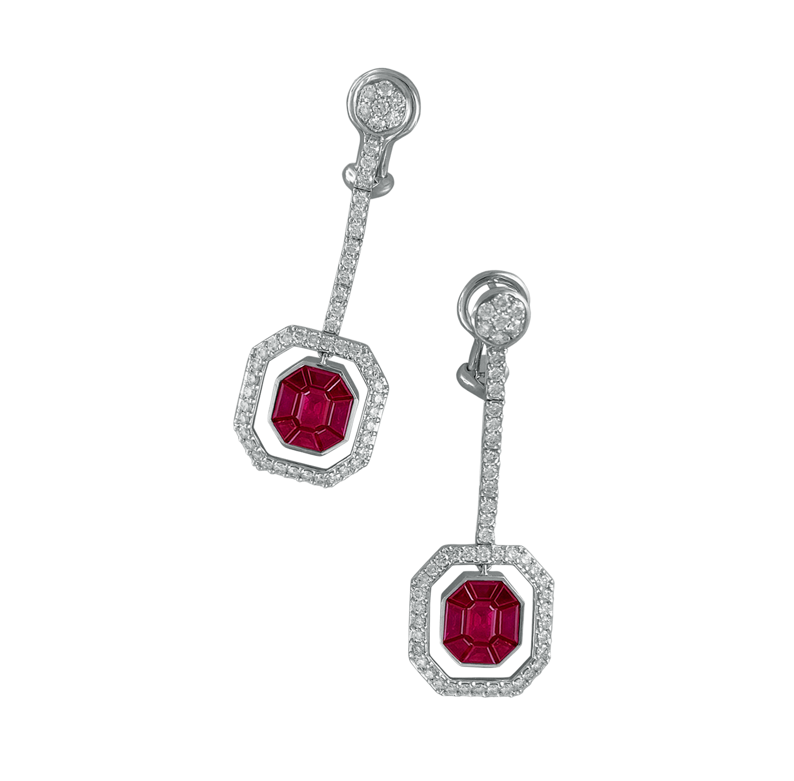 Ruby Diamond Earrings