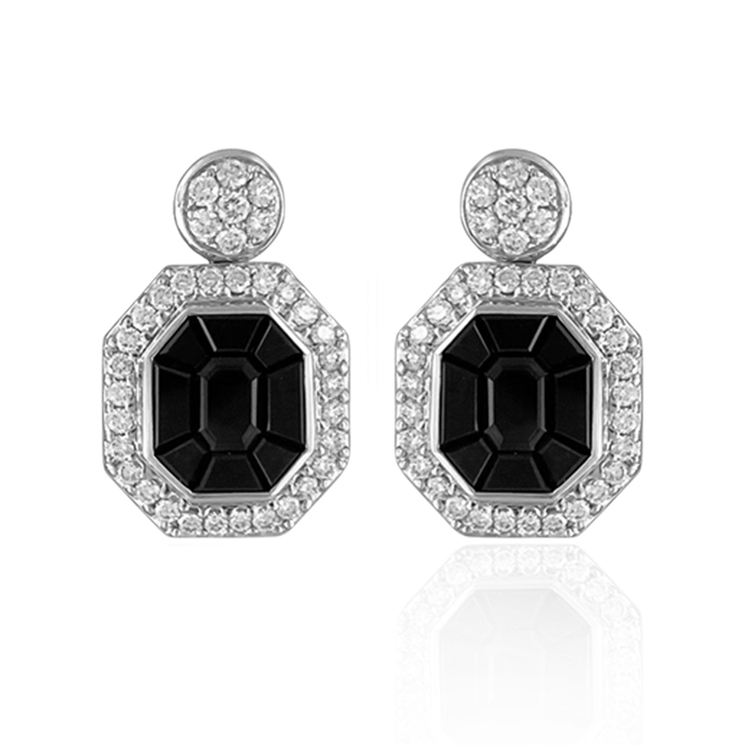 Black Sapphire Diamond Earrings