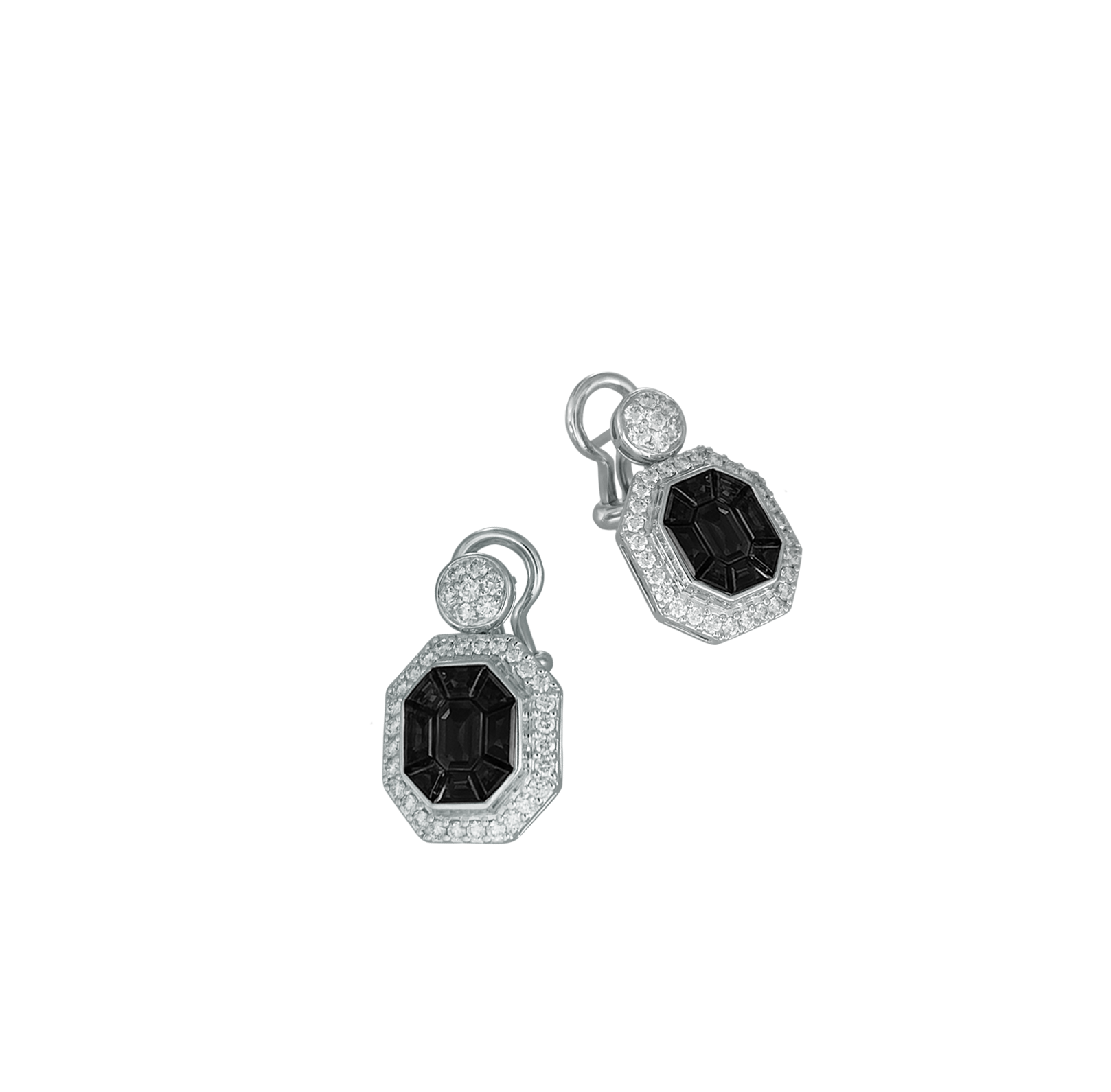 Black Sapphire Diamond Earrings