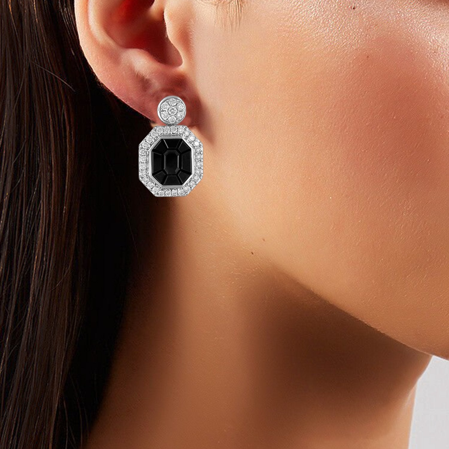 Black Sapphire Diamond Earrings