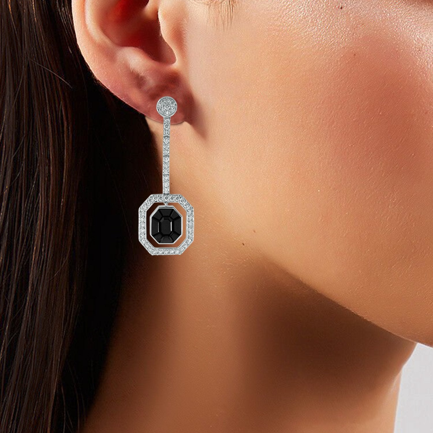 Swarm Sapphire Diamond Earrings