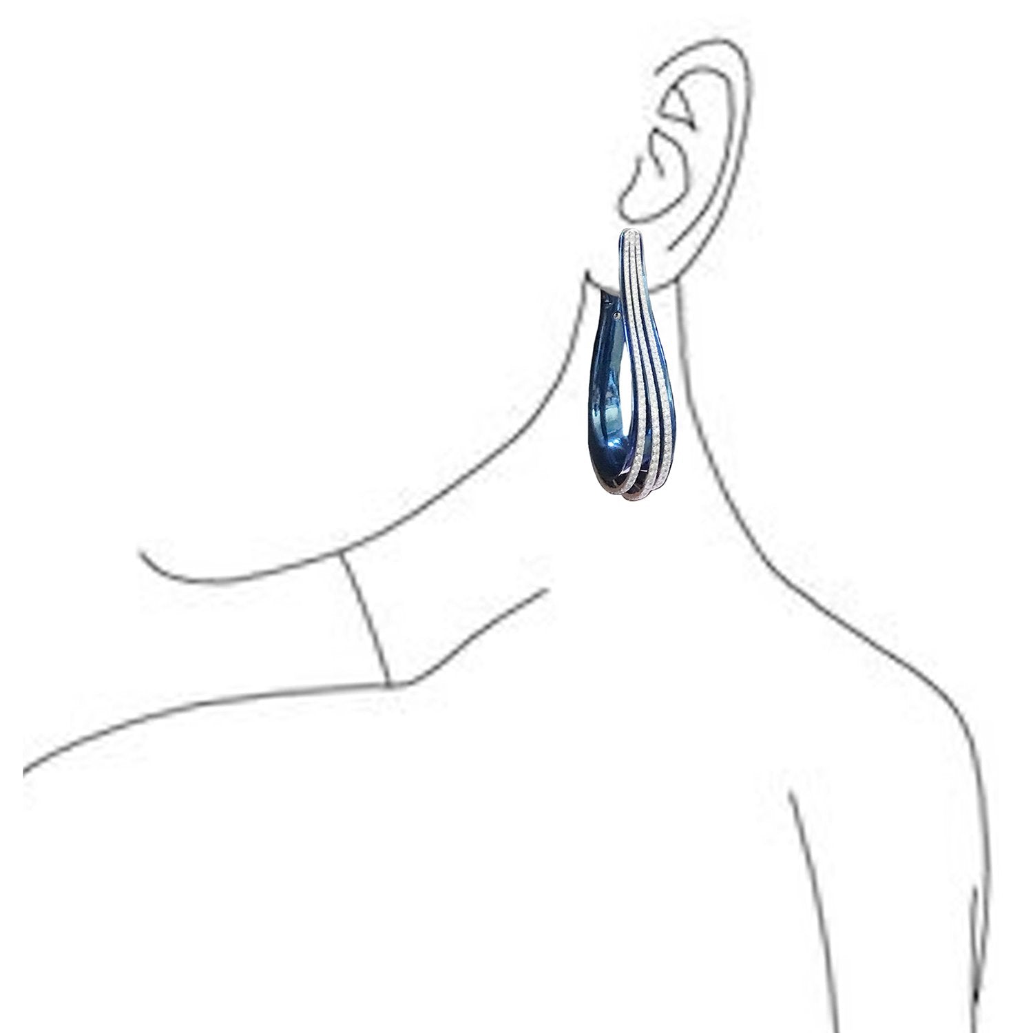 Trio Band Titanium Diamond Earrings