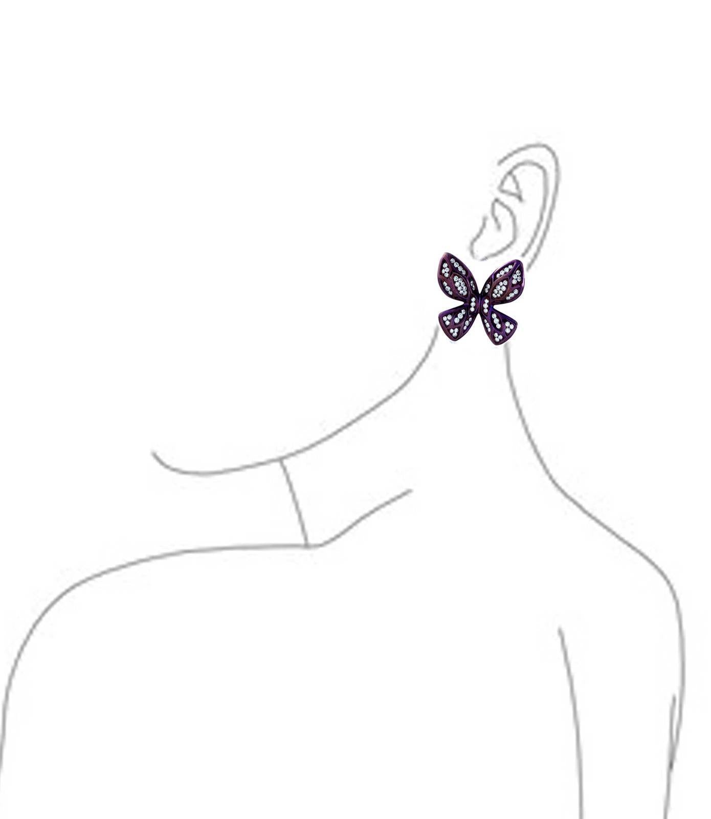 Seamless Butterfly Titanium Diamond Earrings