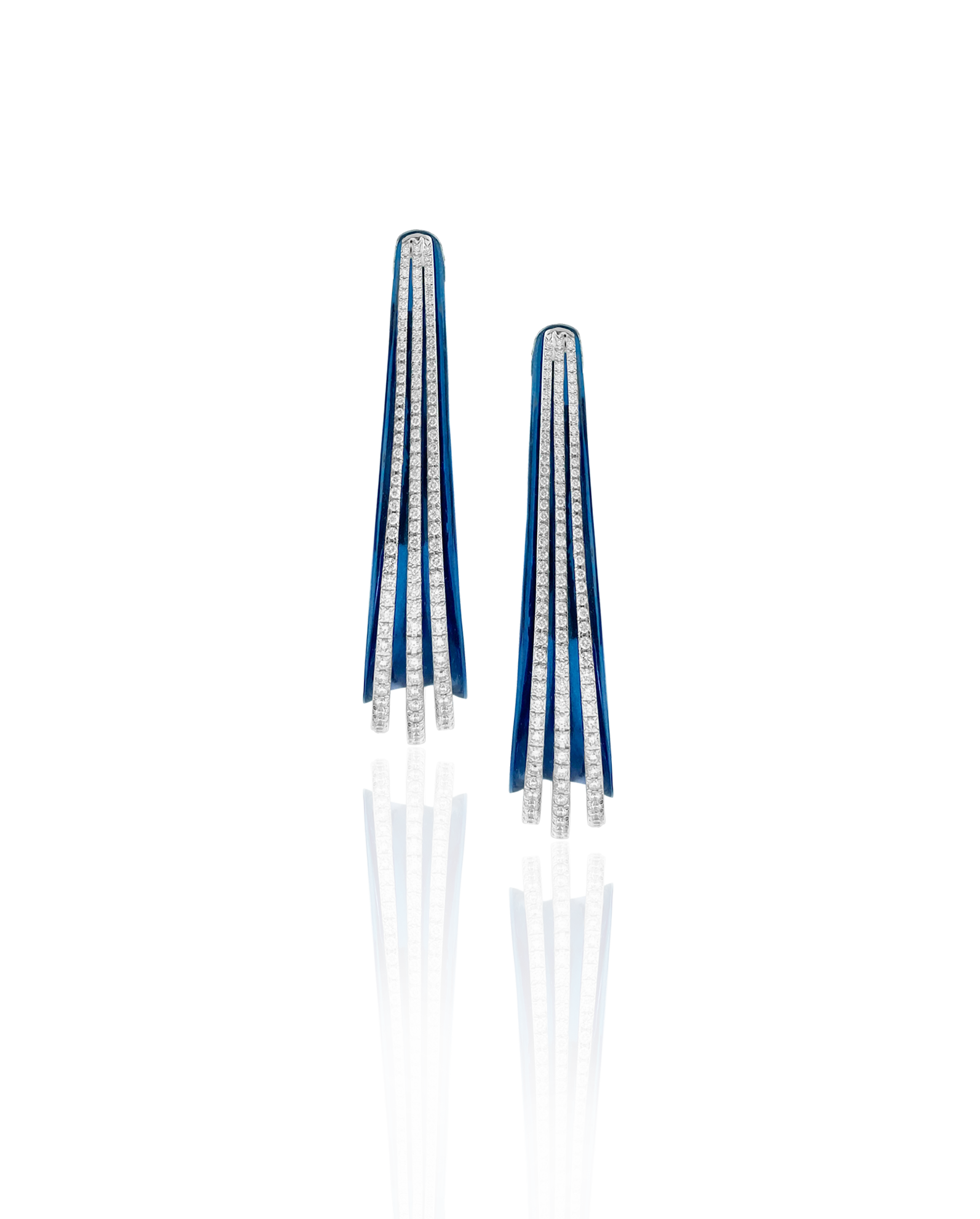 Waterfall Streamlined Titanium Diamond Earrings