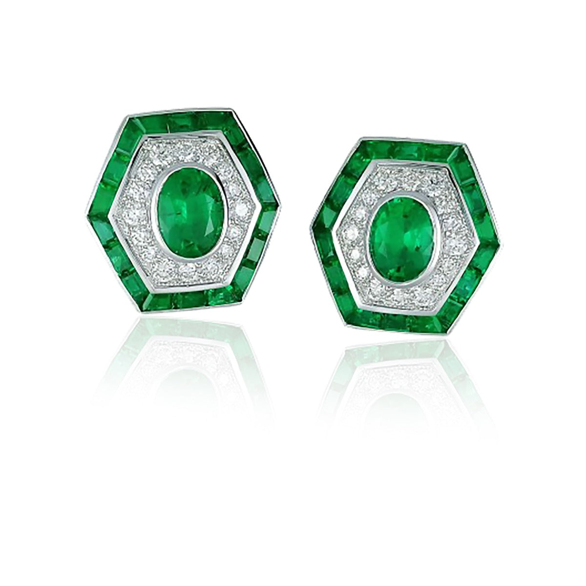 Sweet Six Green Diamond Earrings