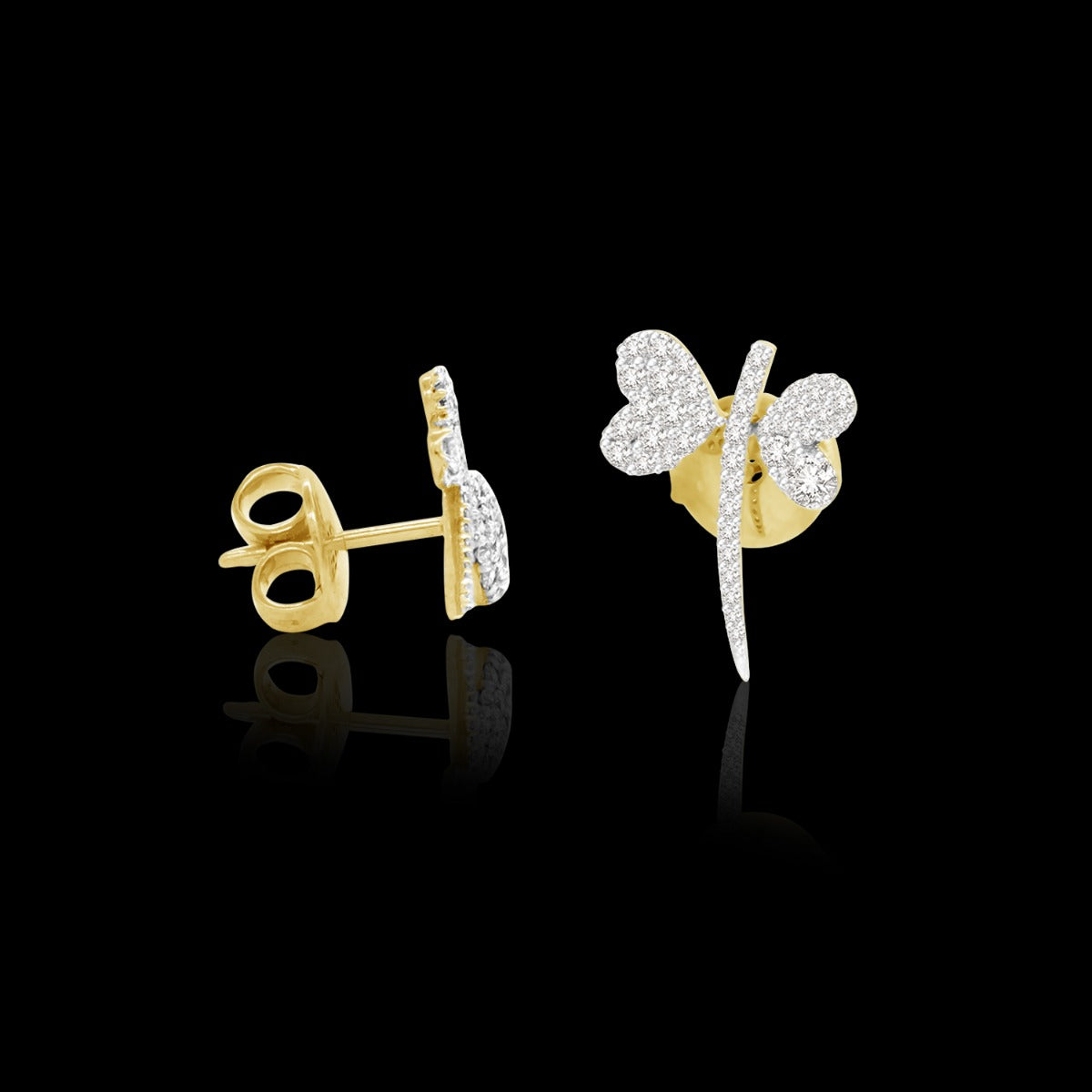 Glitter Heart Diamond Earrings