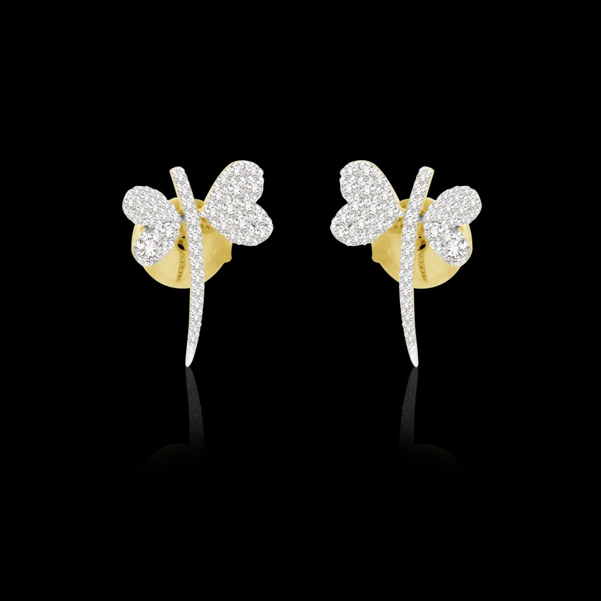 Glitter Heart Diamond Earrings