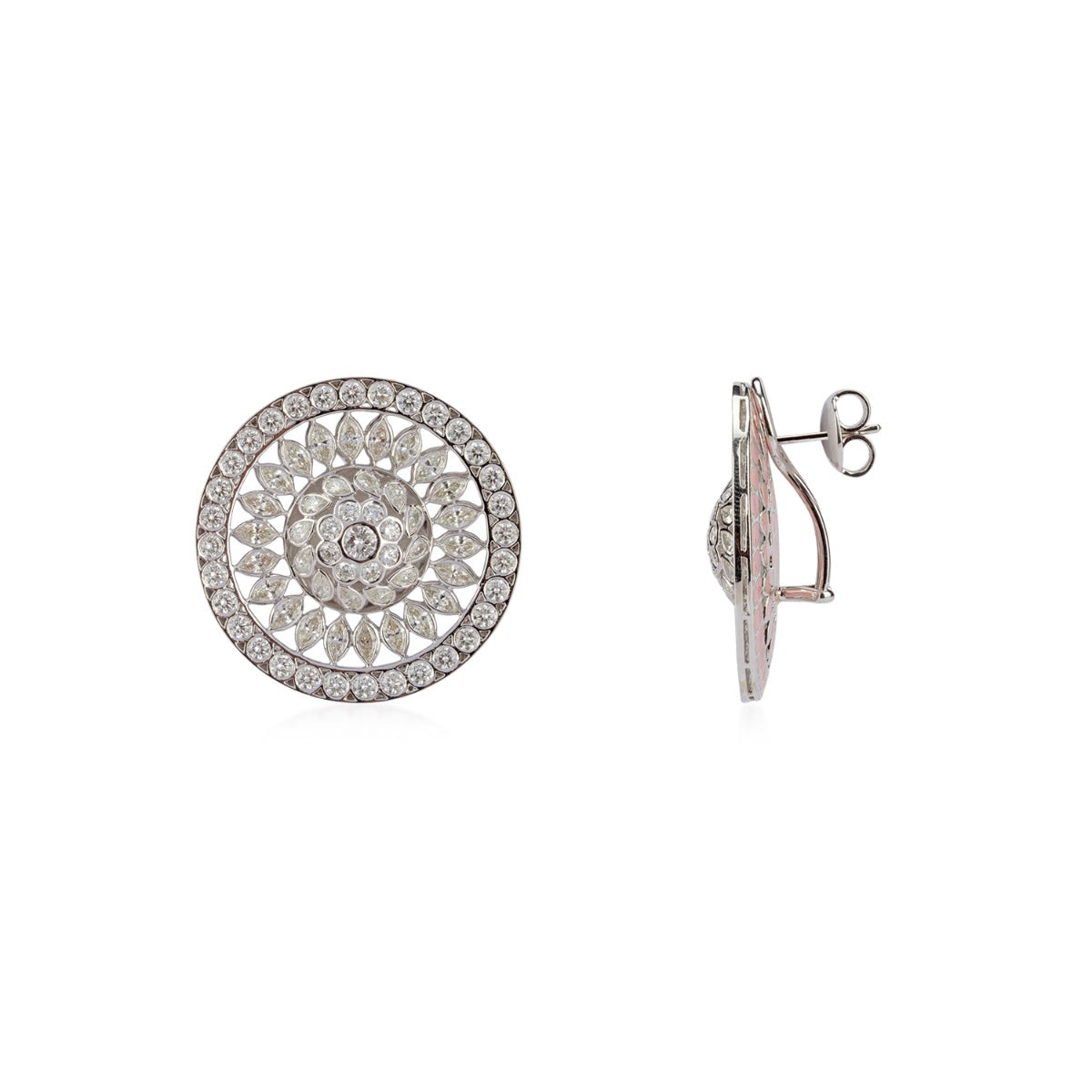 Antique Sun Diamond Earrings