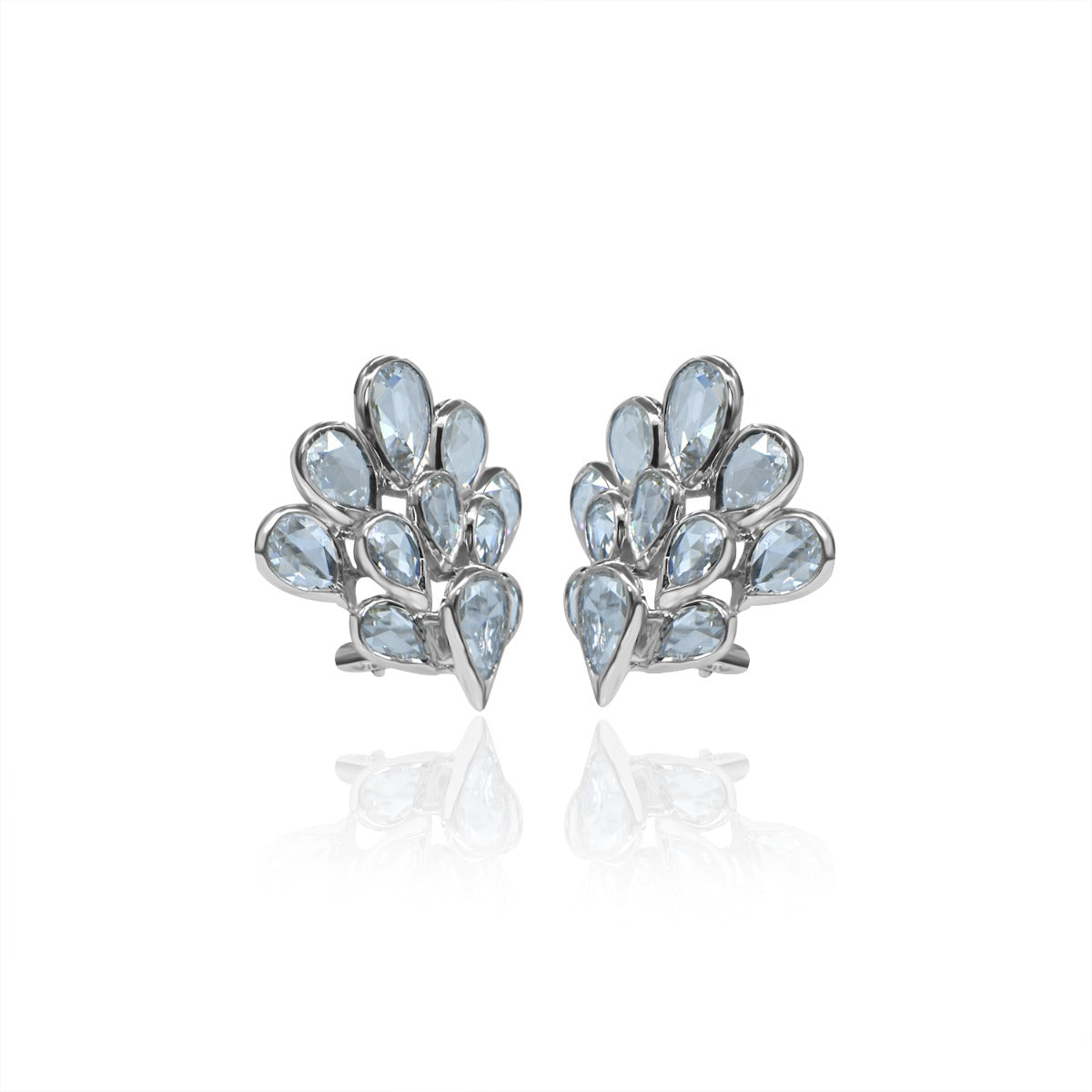 Peacock Feather Diamond Earrings