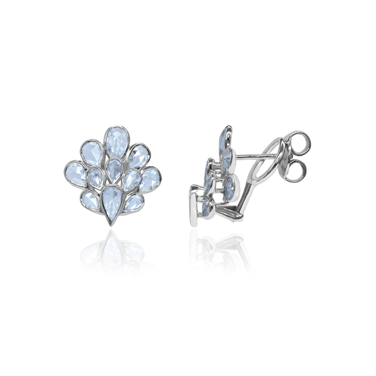 Peacock Feather Diamond Earrings
