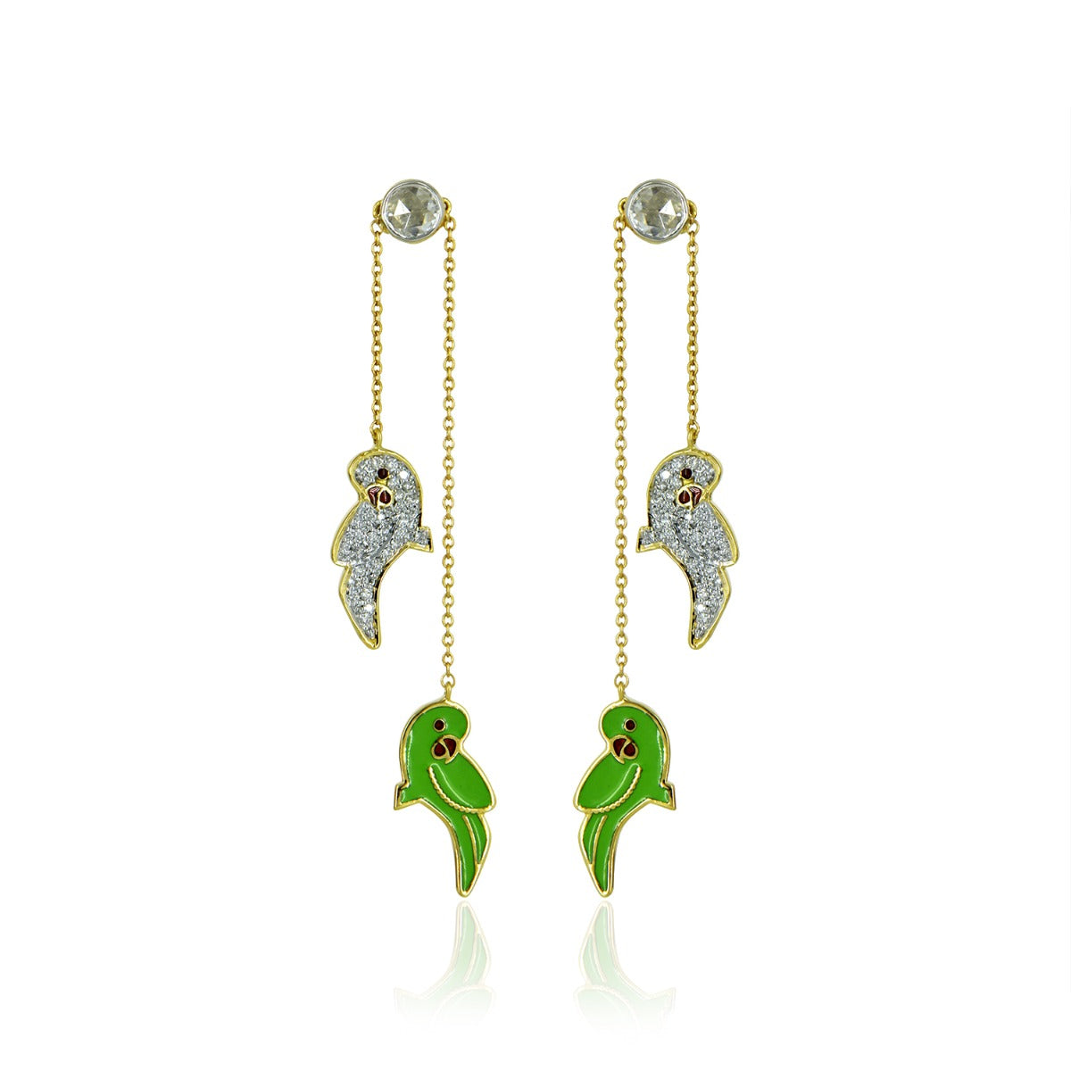 Parrot Party Diamond Earrings