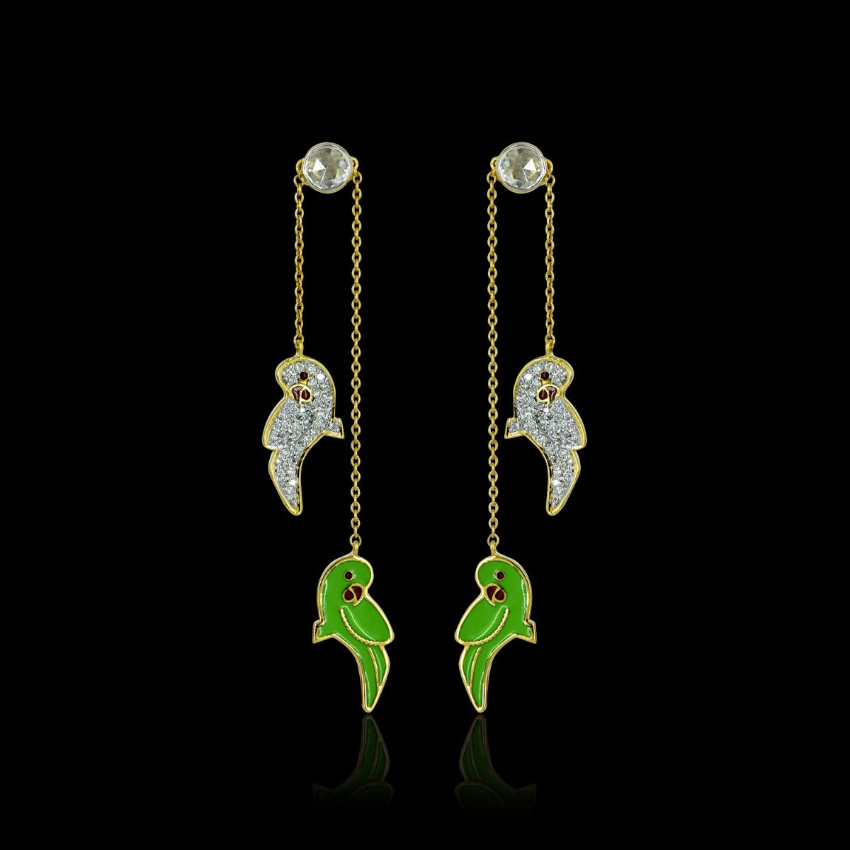 Parrot Party Diamond Earrings