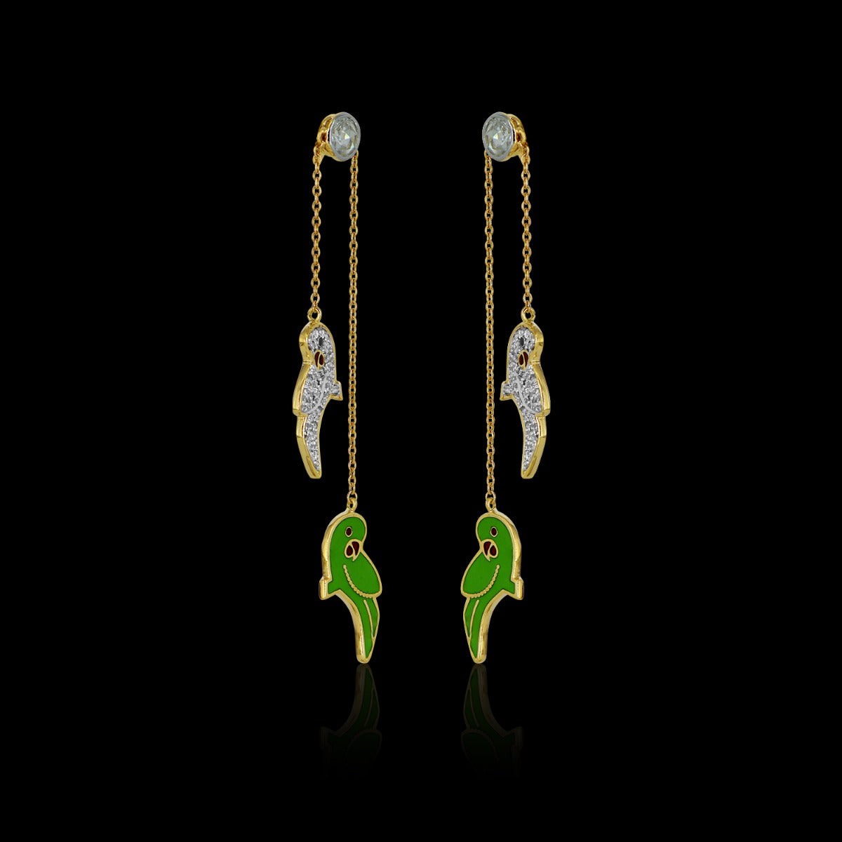 Parrot Party Diamond Earrings