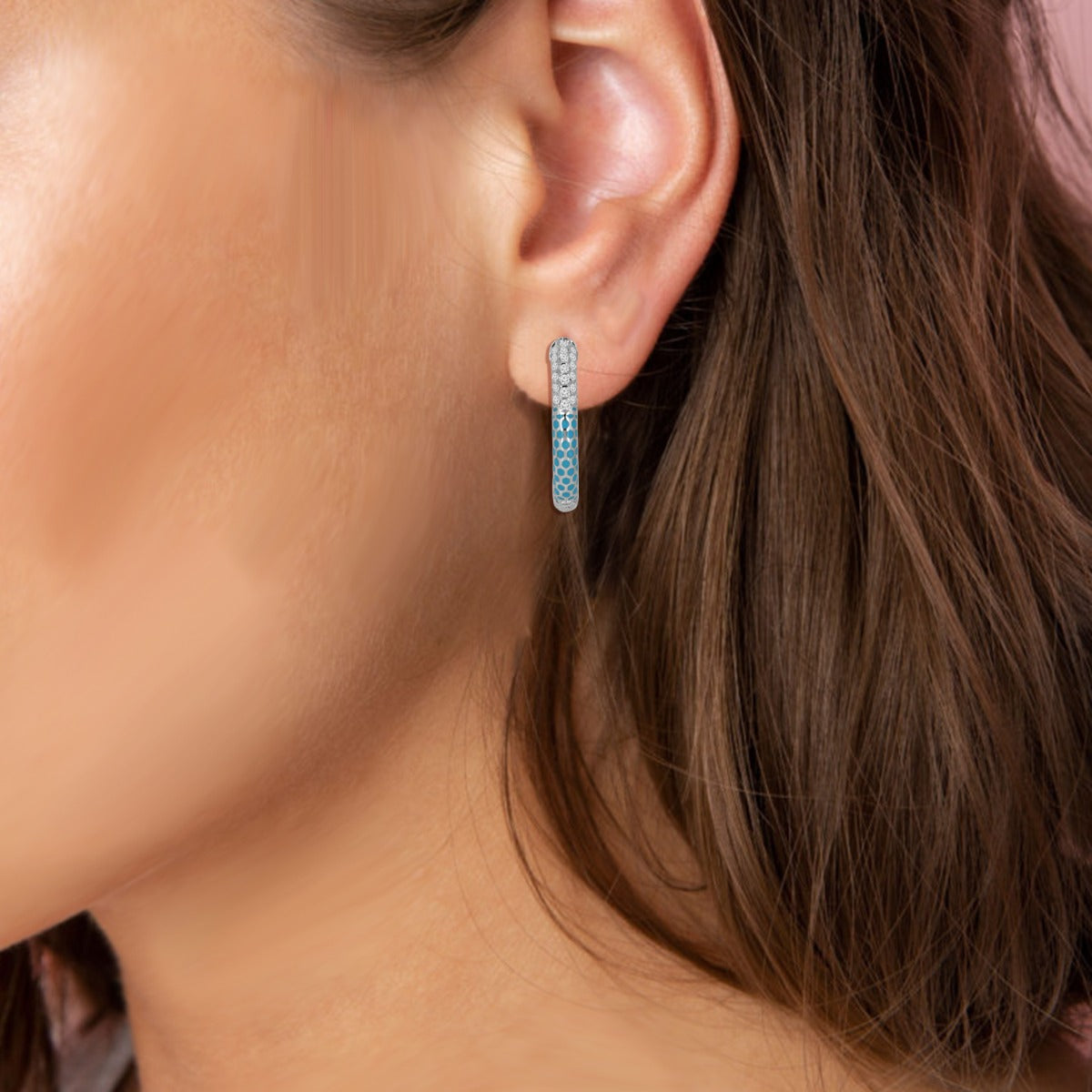 Classy Blue Diamond Earrings