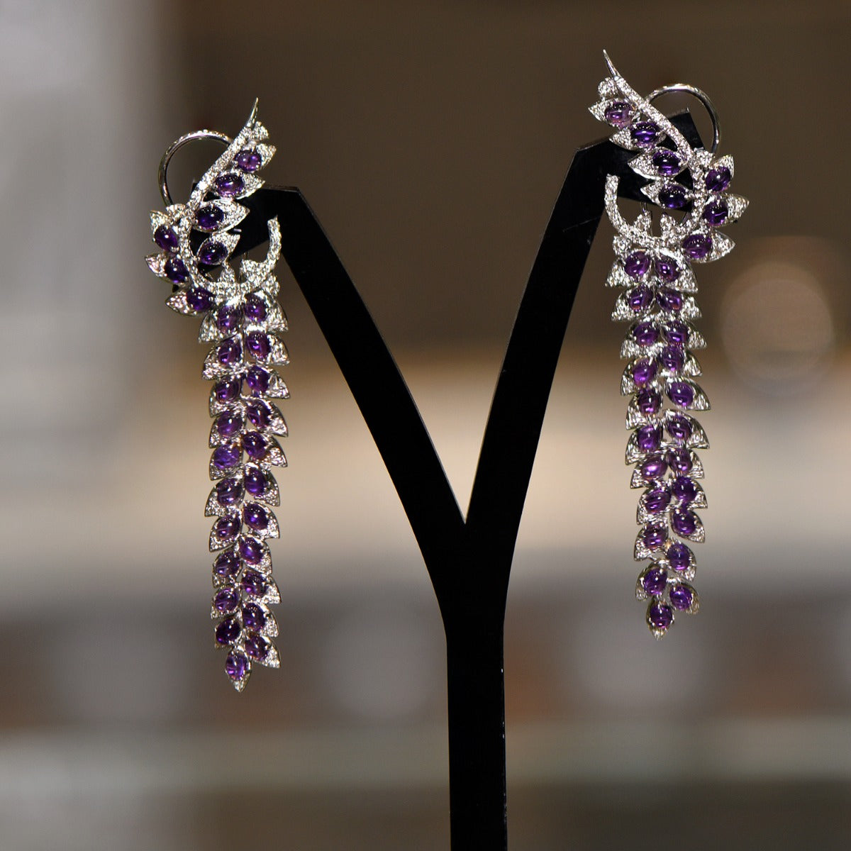Purple Patch Diamond Earrings
