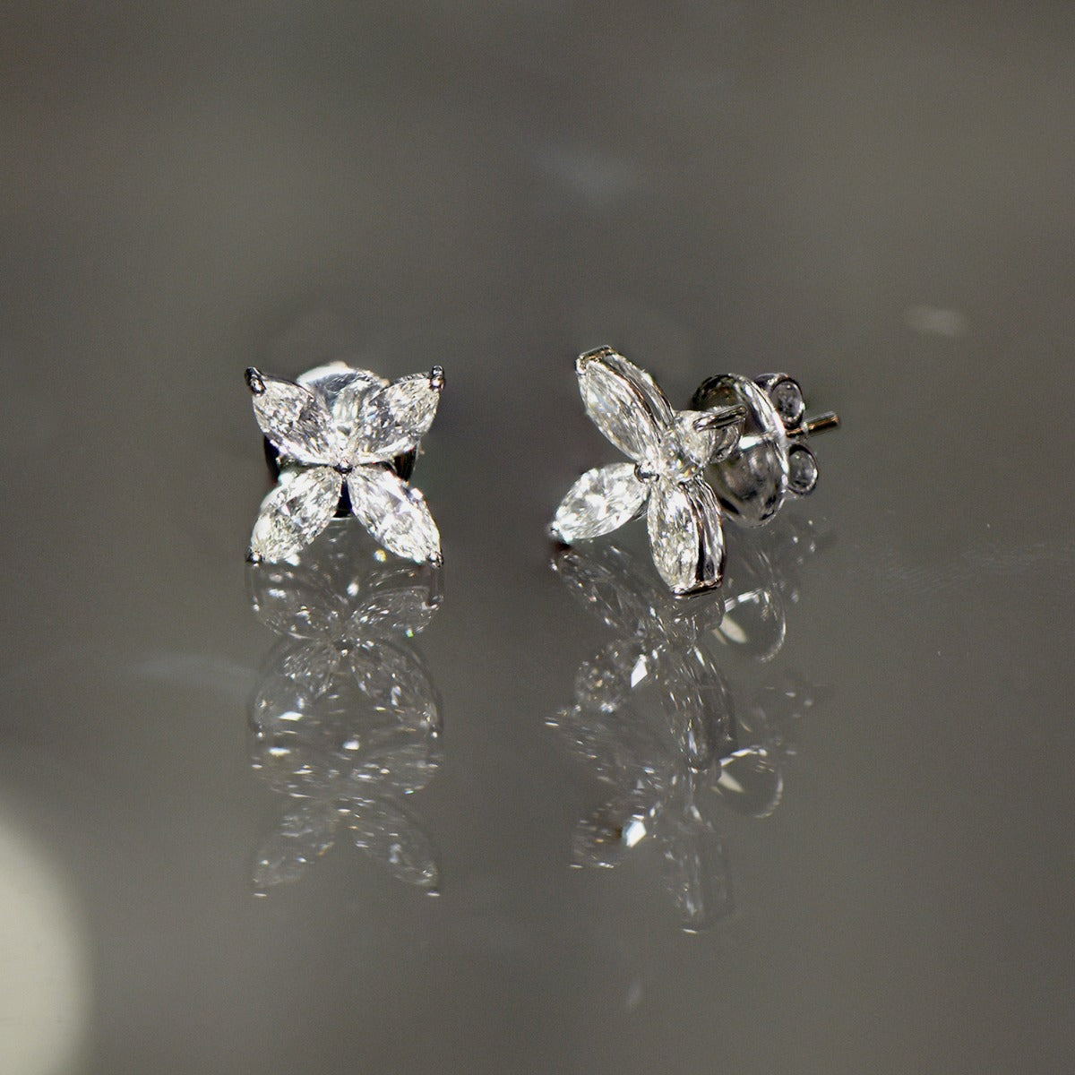 Twinkly Four Petal Diamond Earrings
