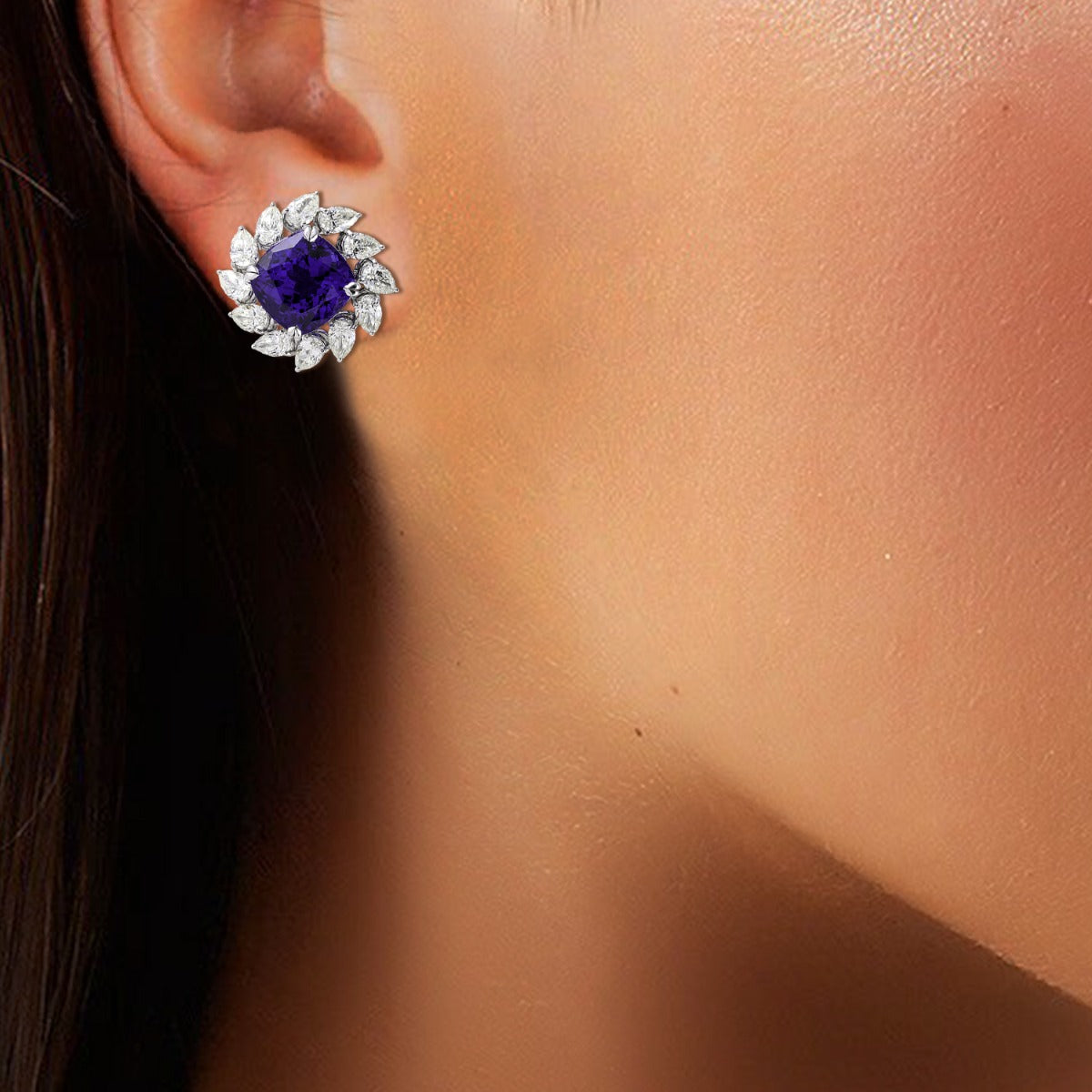 Haze Elegance Gemstone Stud Earrings