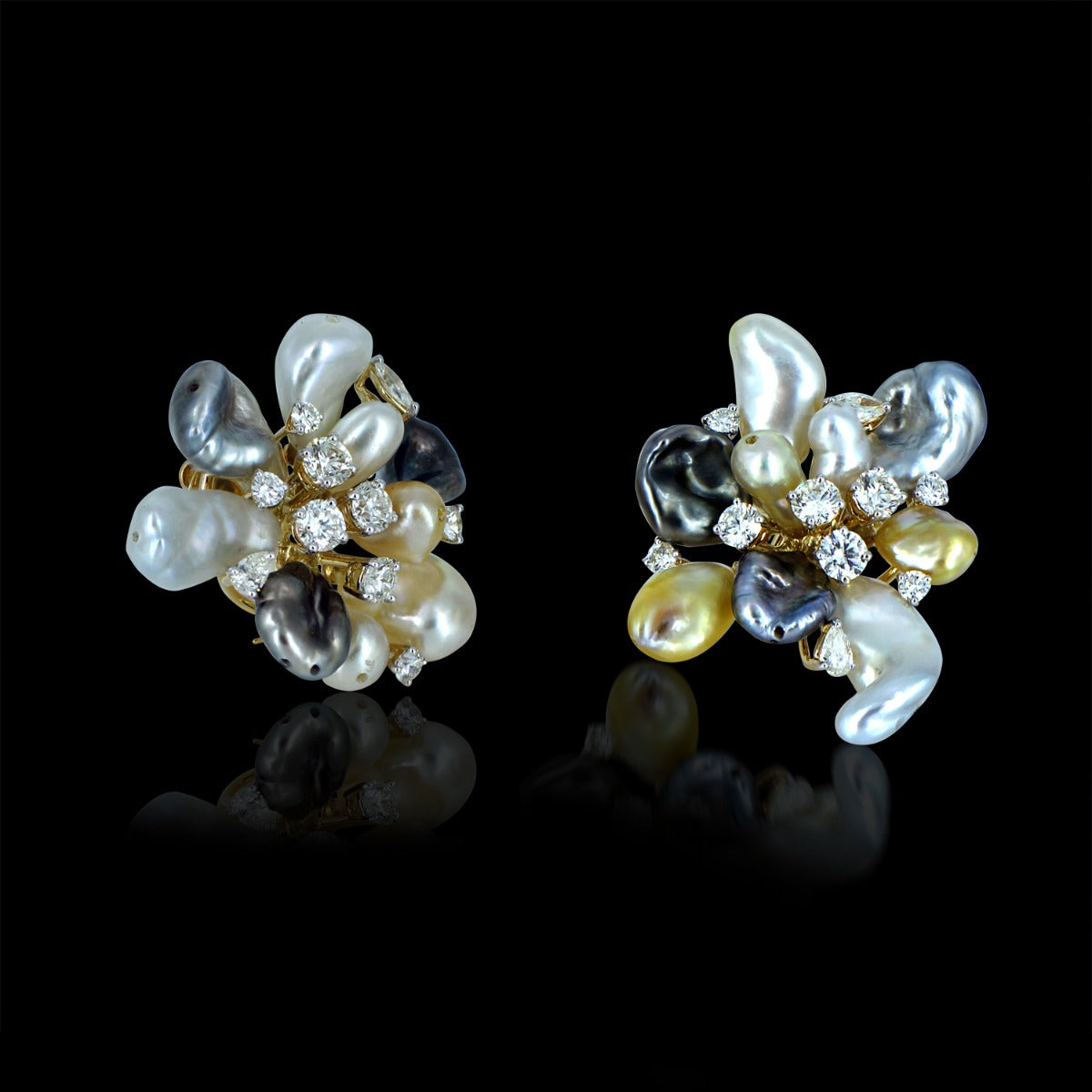 Amoeba Diamond Earrings