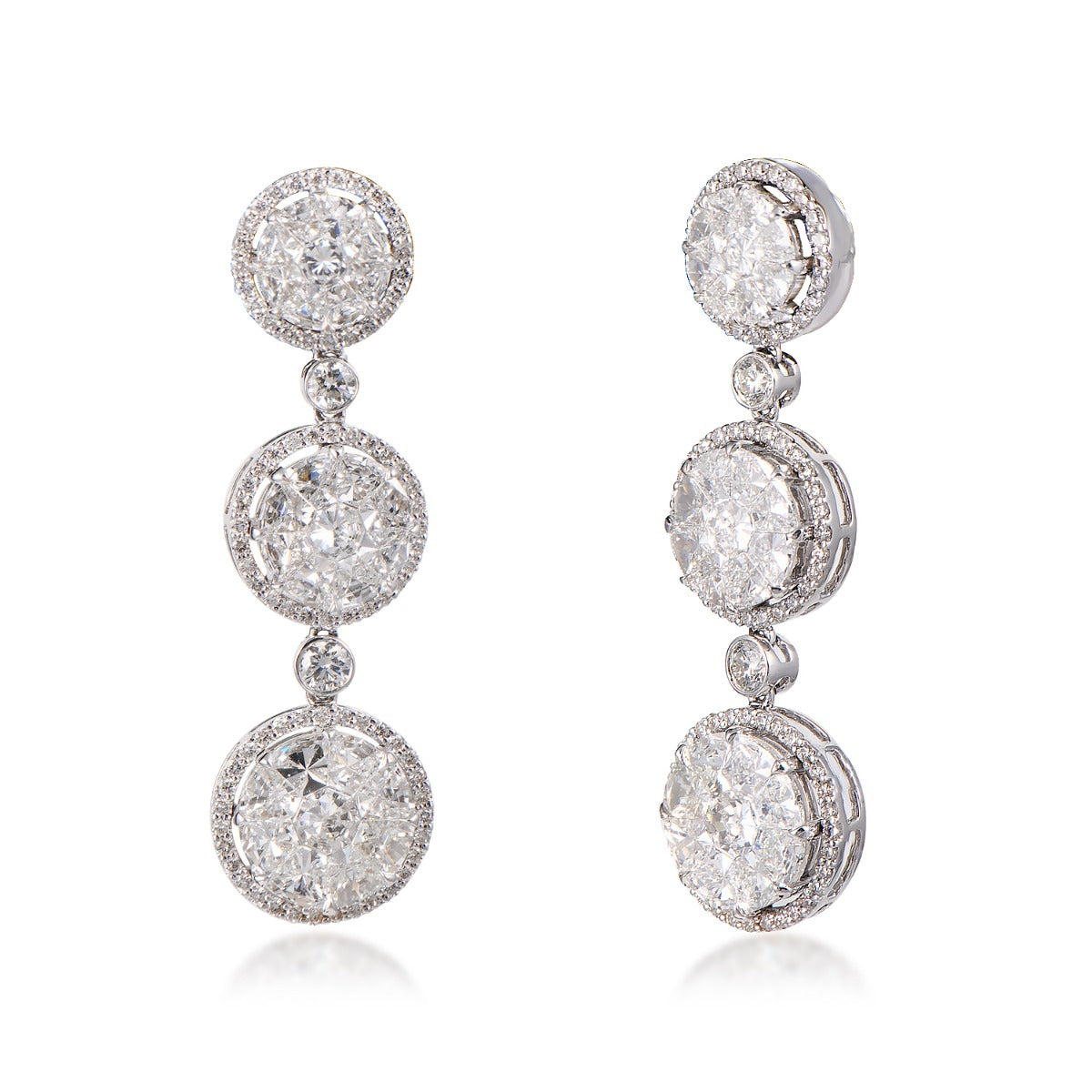 Smashing Three Ring Diamond Earrings