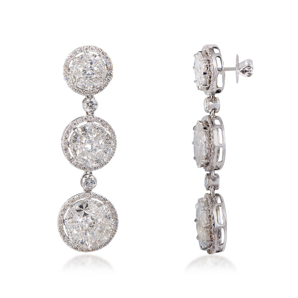 Smashing Three Ring Diamond Earrings