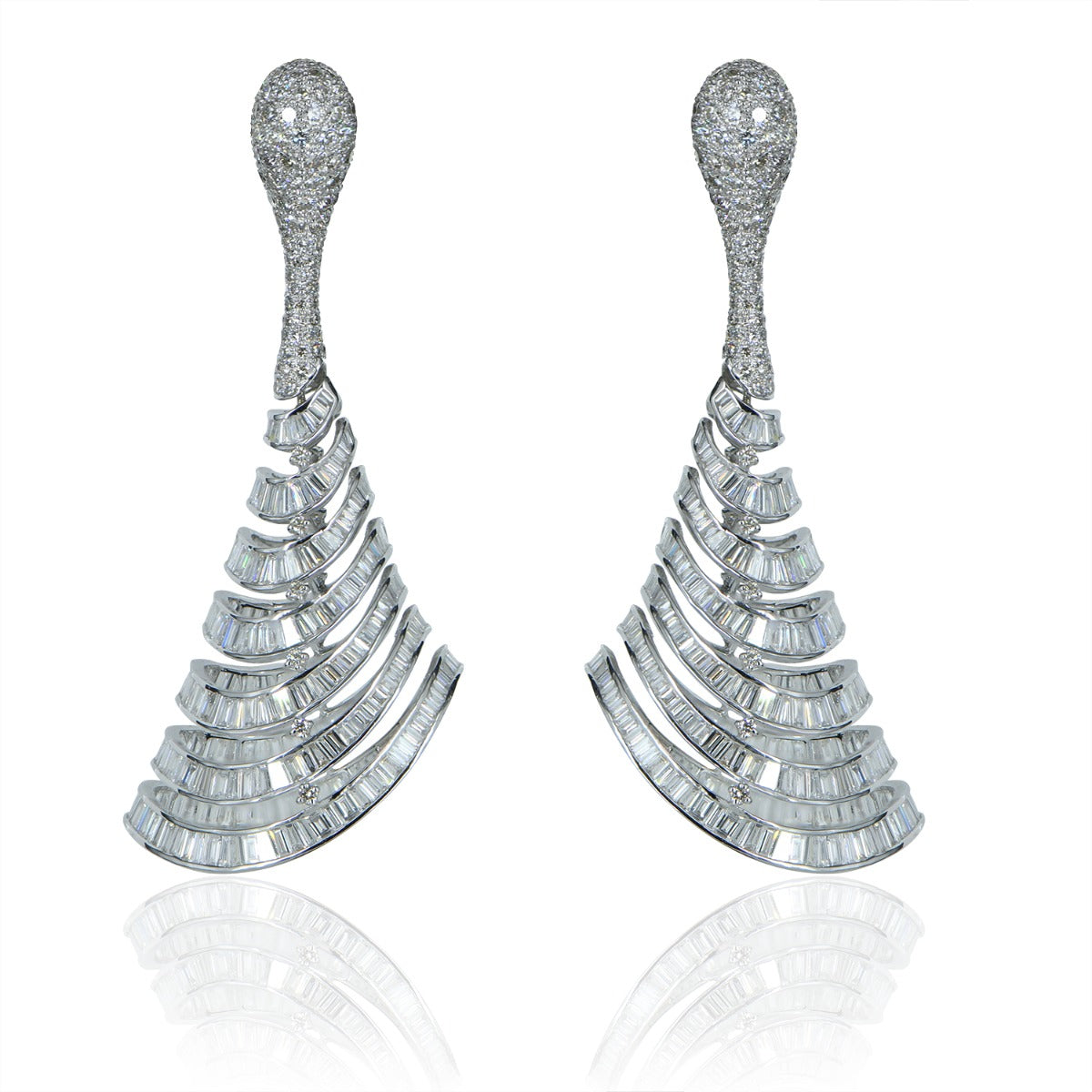 Entwined Ribbon Diamond Earrings