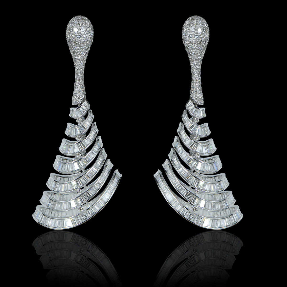 Entwined Ribbon Diamond Earrings