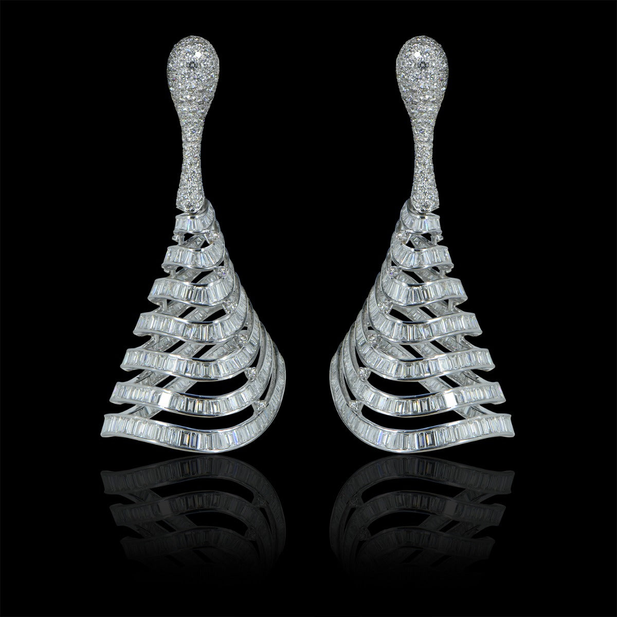 Entwined Ribbon Diamond Earrings