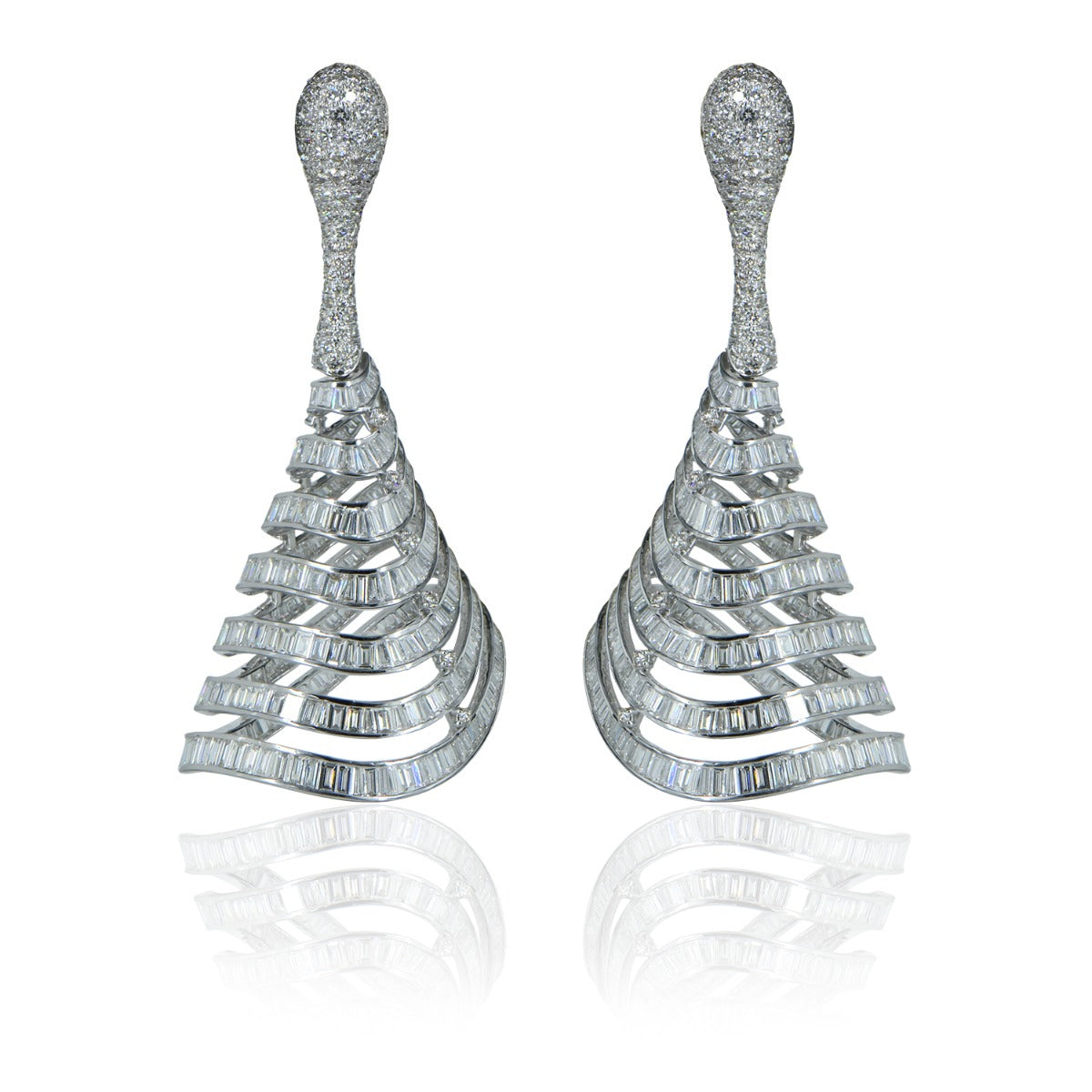 Entwined Ribbon Diamond Earrings